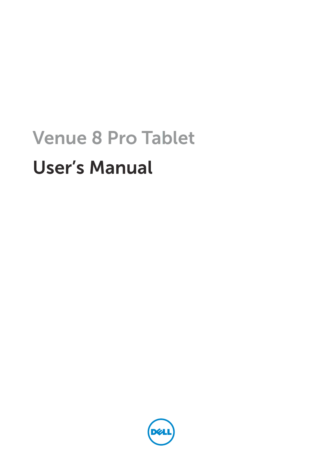 Dell BELL81818BLK, BELL8PRO81 user manual Venue 8 Pro Tablet 