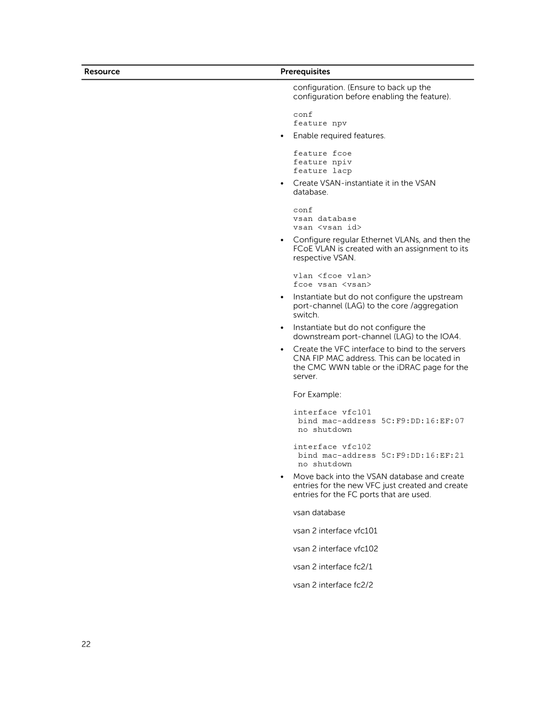 Dell 8 manual Create VSAN-instantiate it in the Vsan database 