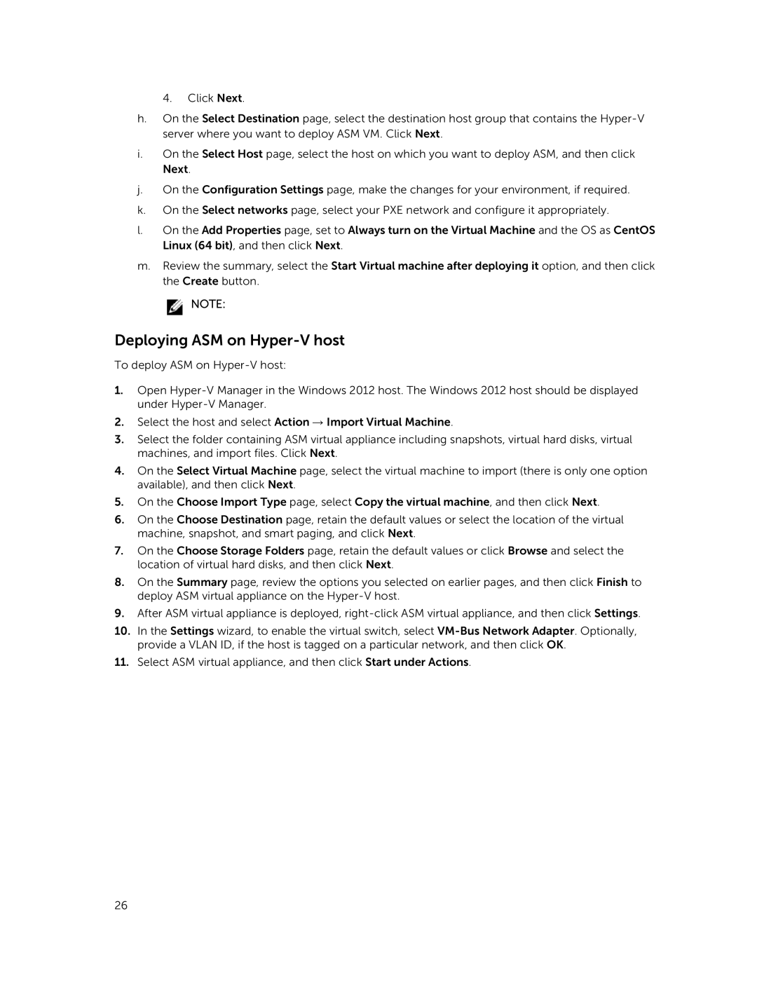 Dell 8 manual Deploying ASM on Hyper-V host 