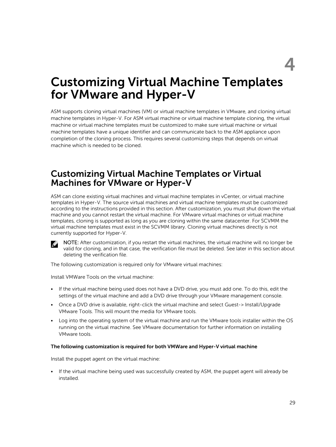 Dell 8 manual Customizing Virtual Machine Templates for VMware and Hyper-V 