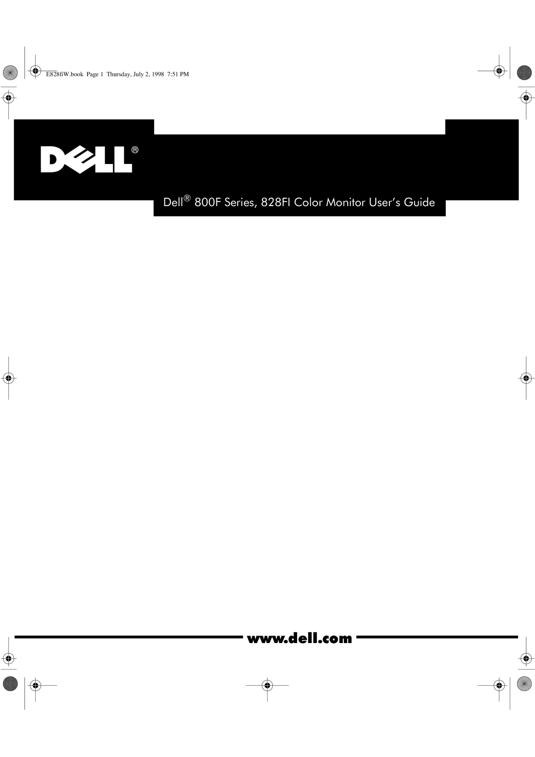 Dell manual Dell 800F Series, 828FI Color Monitor User’s Guide 