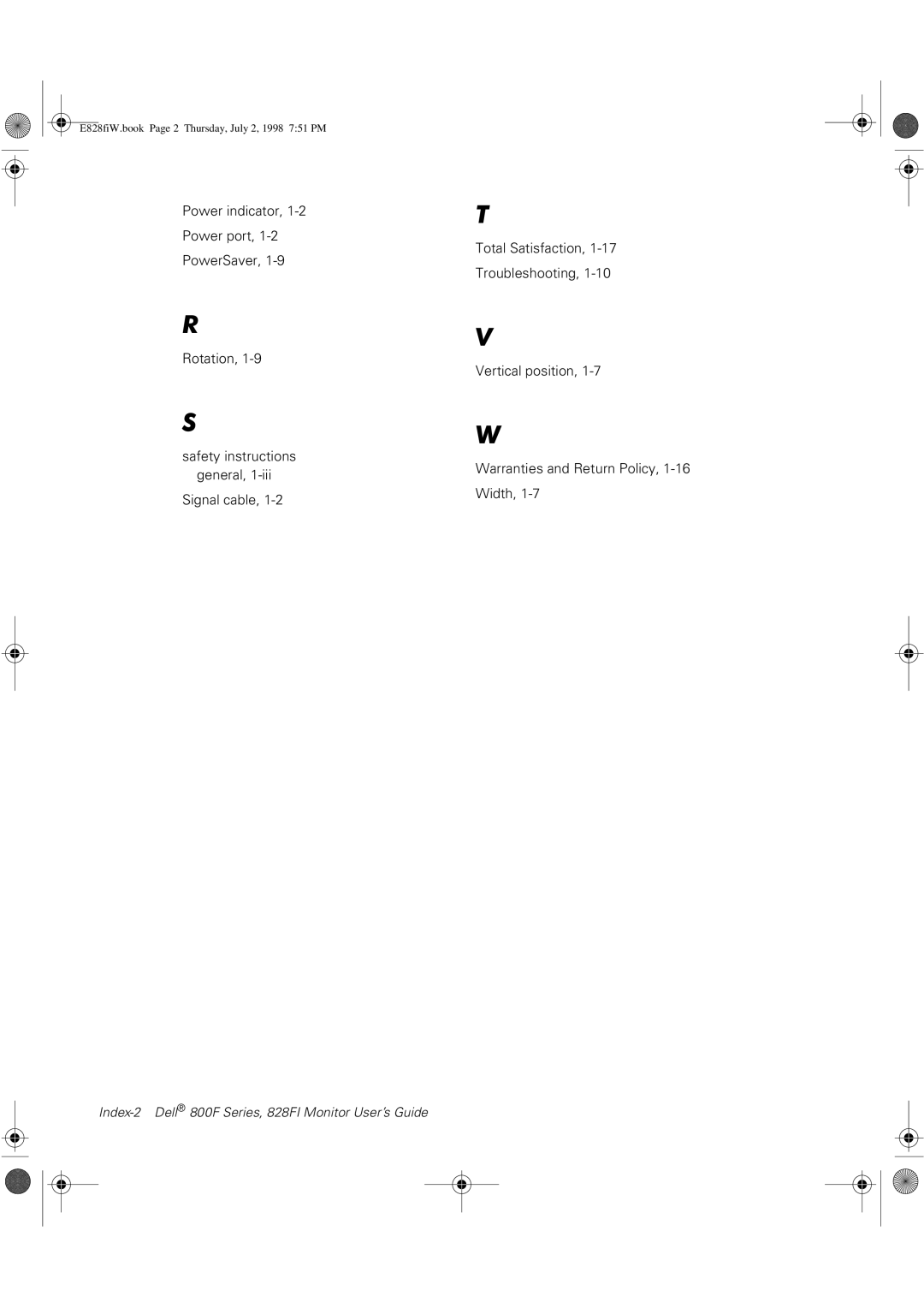 Dell 800F, 828FI manual General 