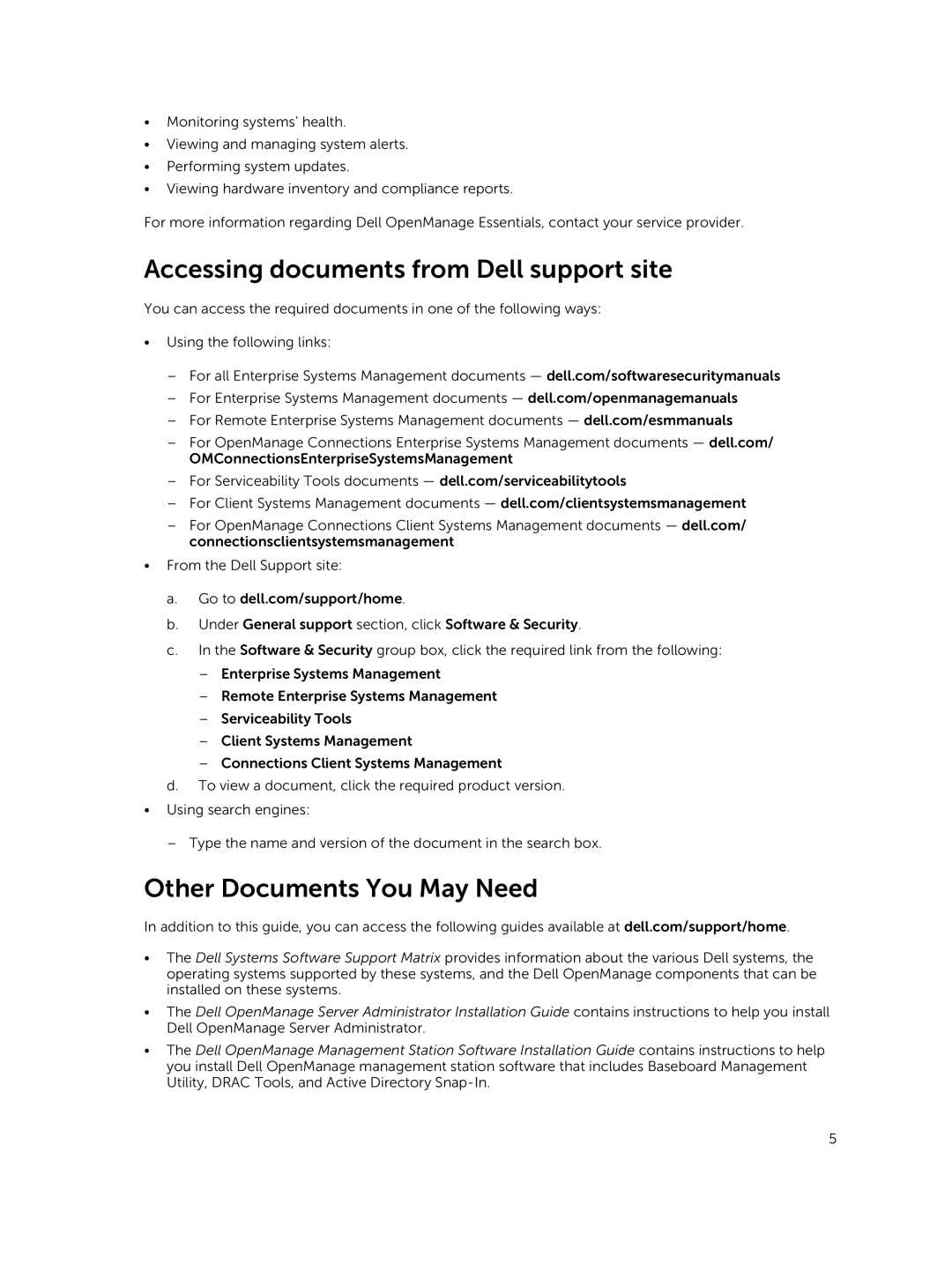 Dell 8.0.1 manual Accessing documents from Dell support site, Other Documents You May Need 