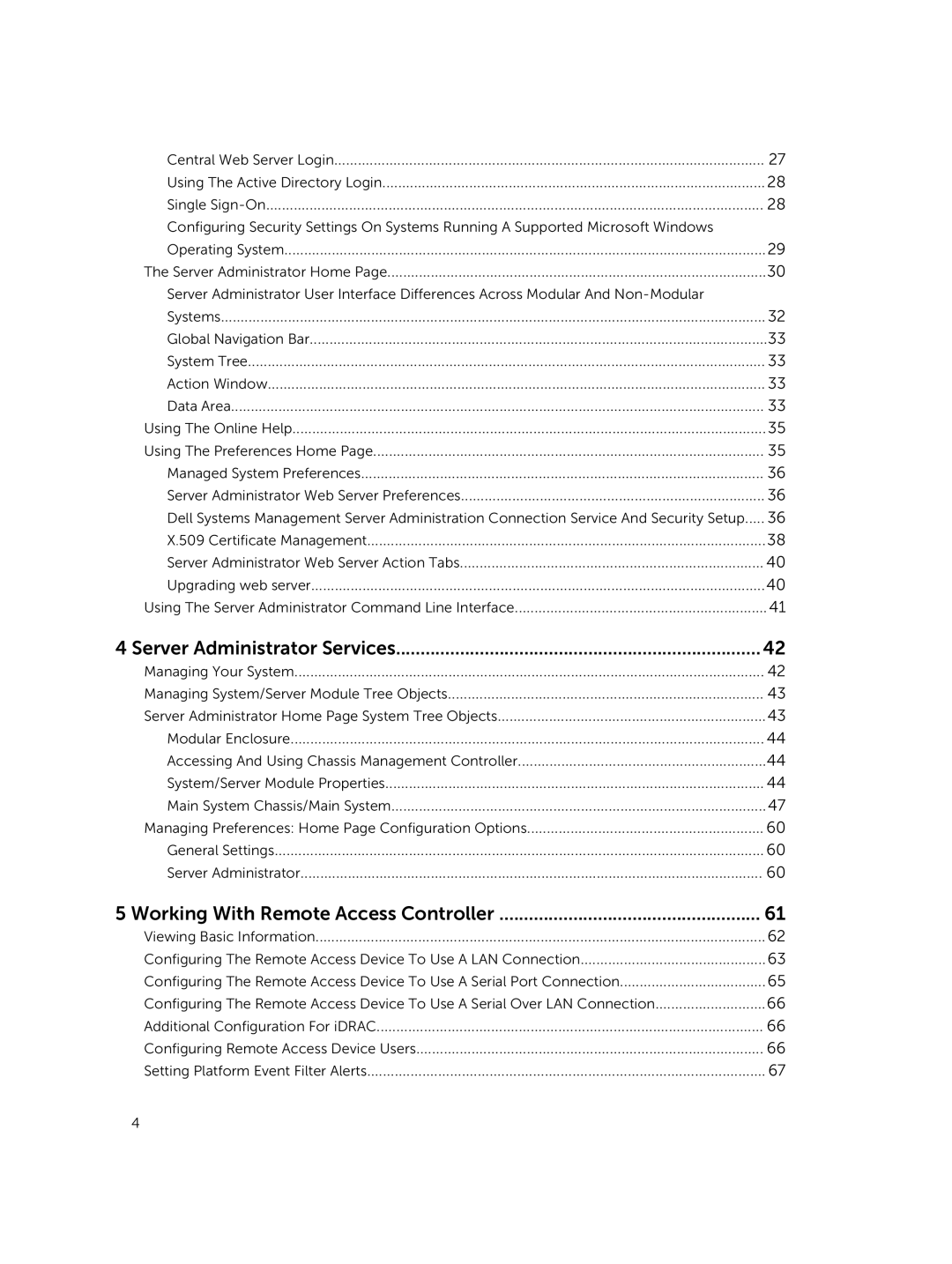 Dell 8.1 manual Server Administrator Services, Working With Remote Access Controller 