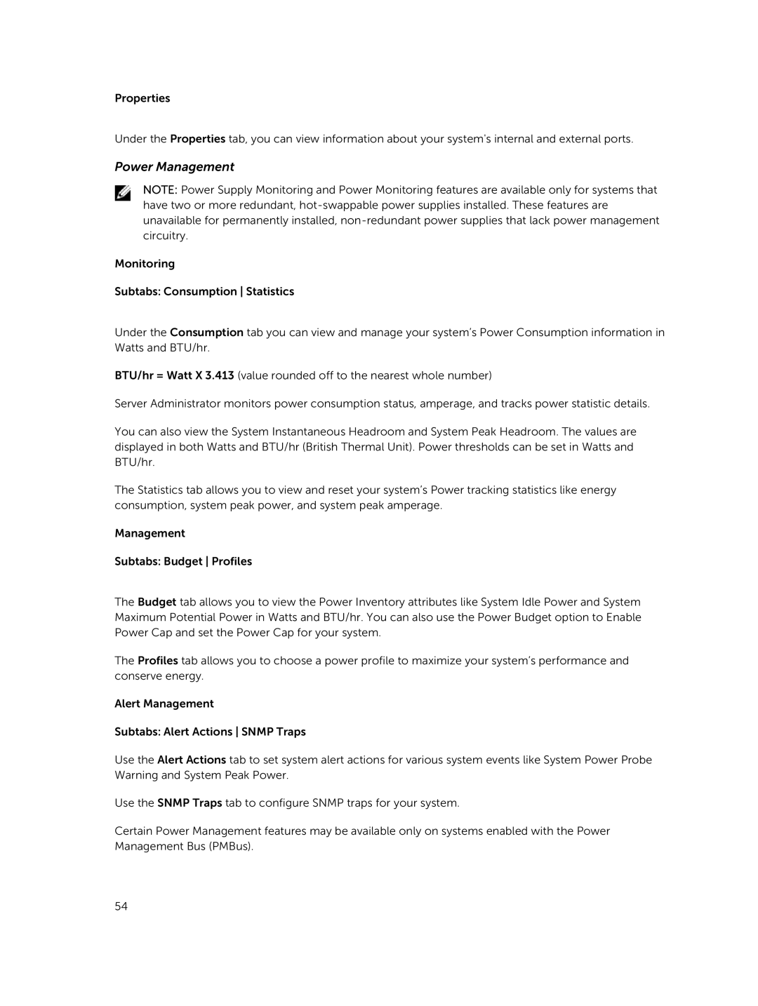 Dell 8.1 manual Power Management 