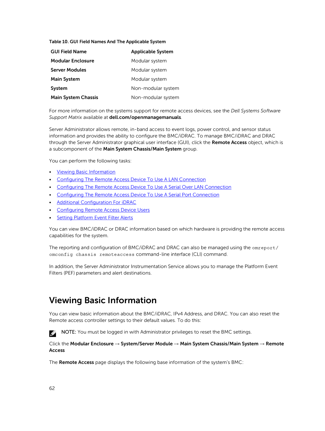 Dell 8.1 manual Viewing Basic Information 