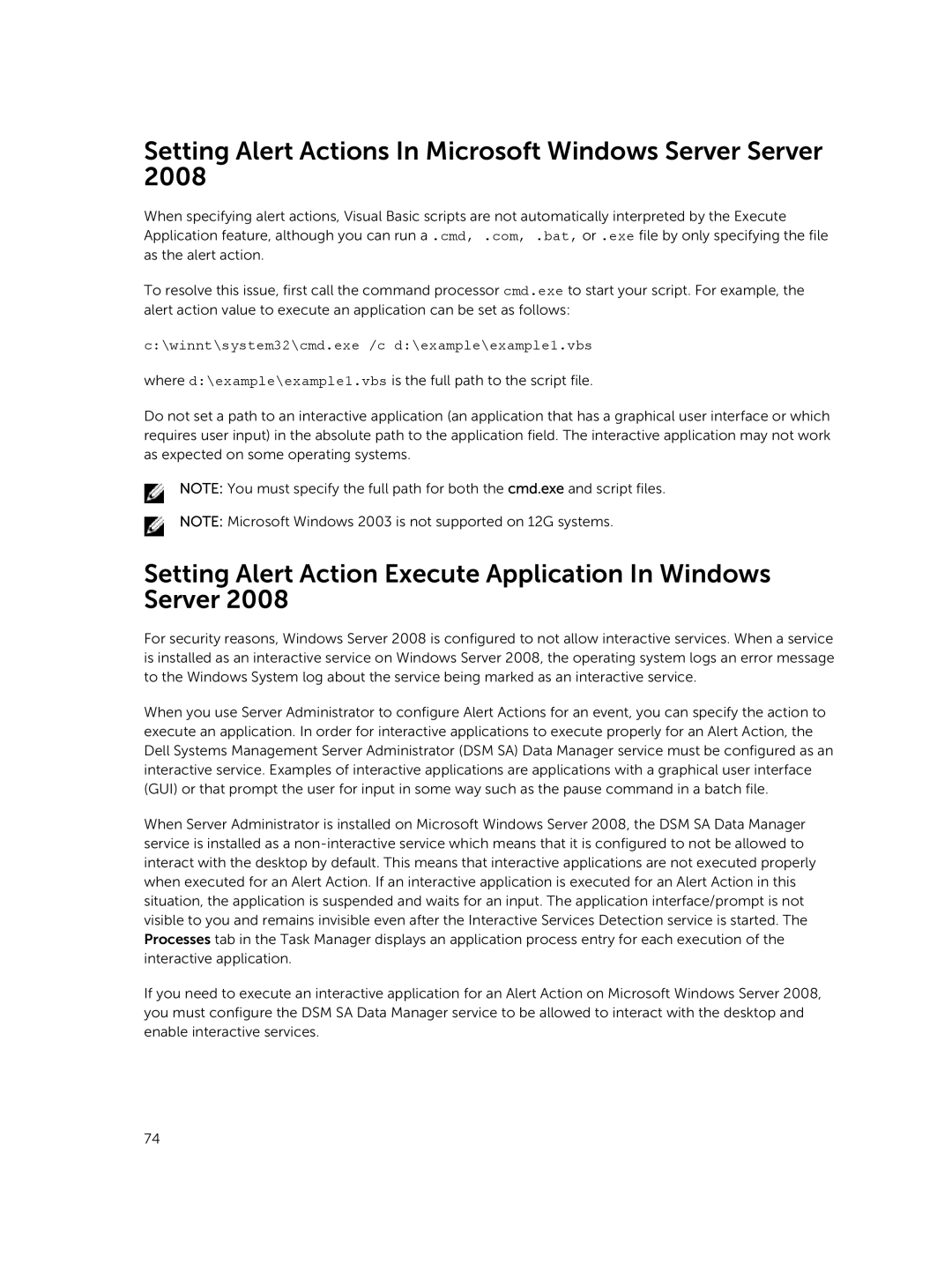 Dell 8.1 manual Setting Alert Actions In Microsoft Windows Server Server 