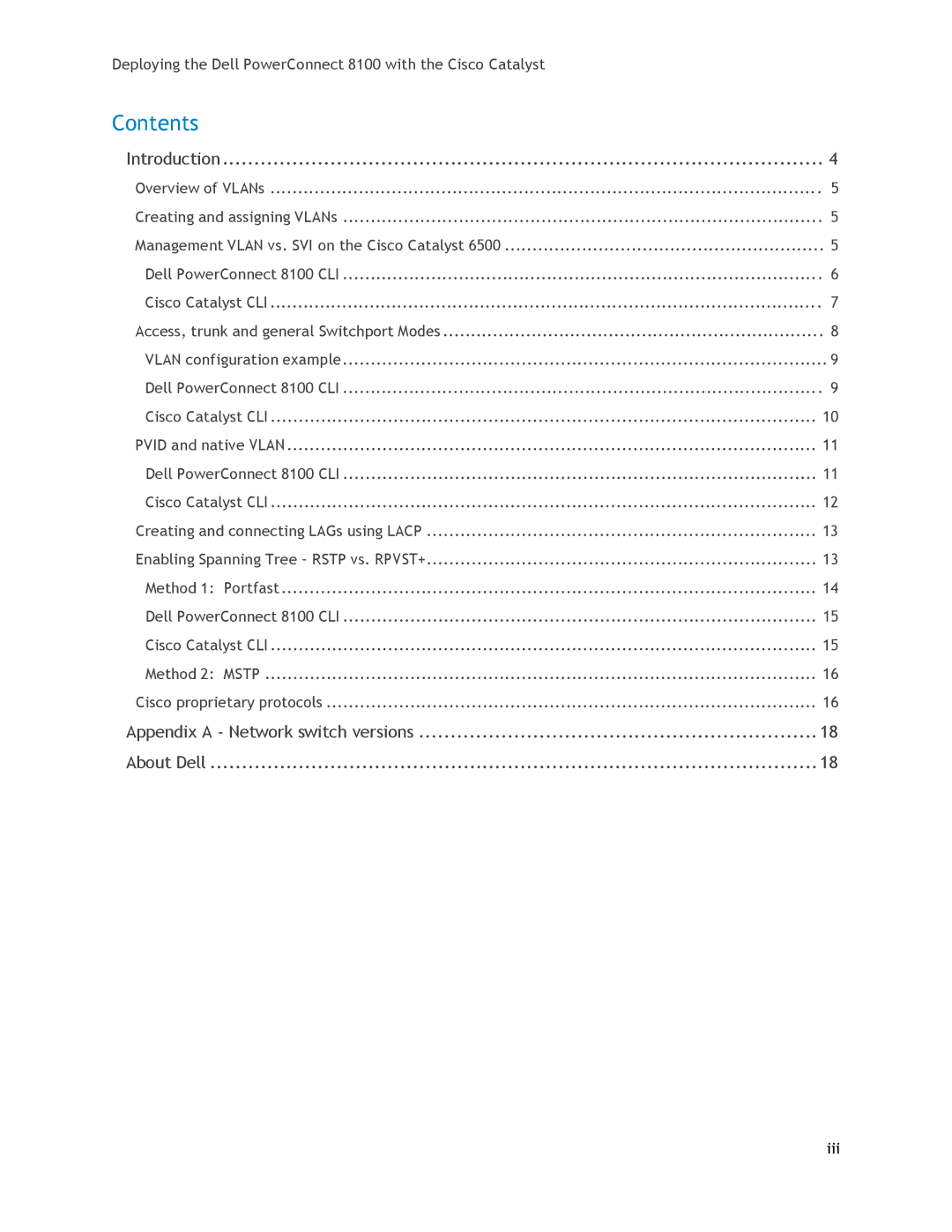 Dell 8100 manual Contents 