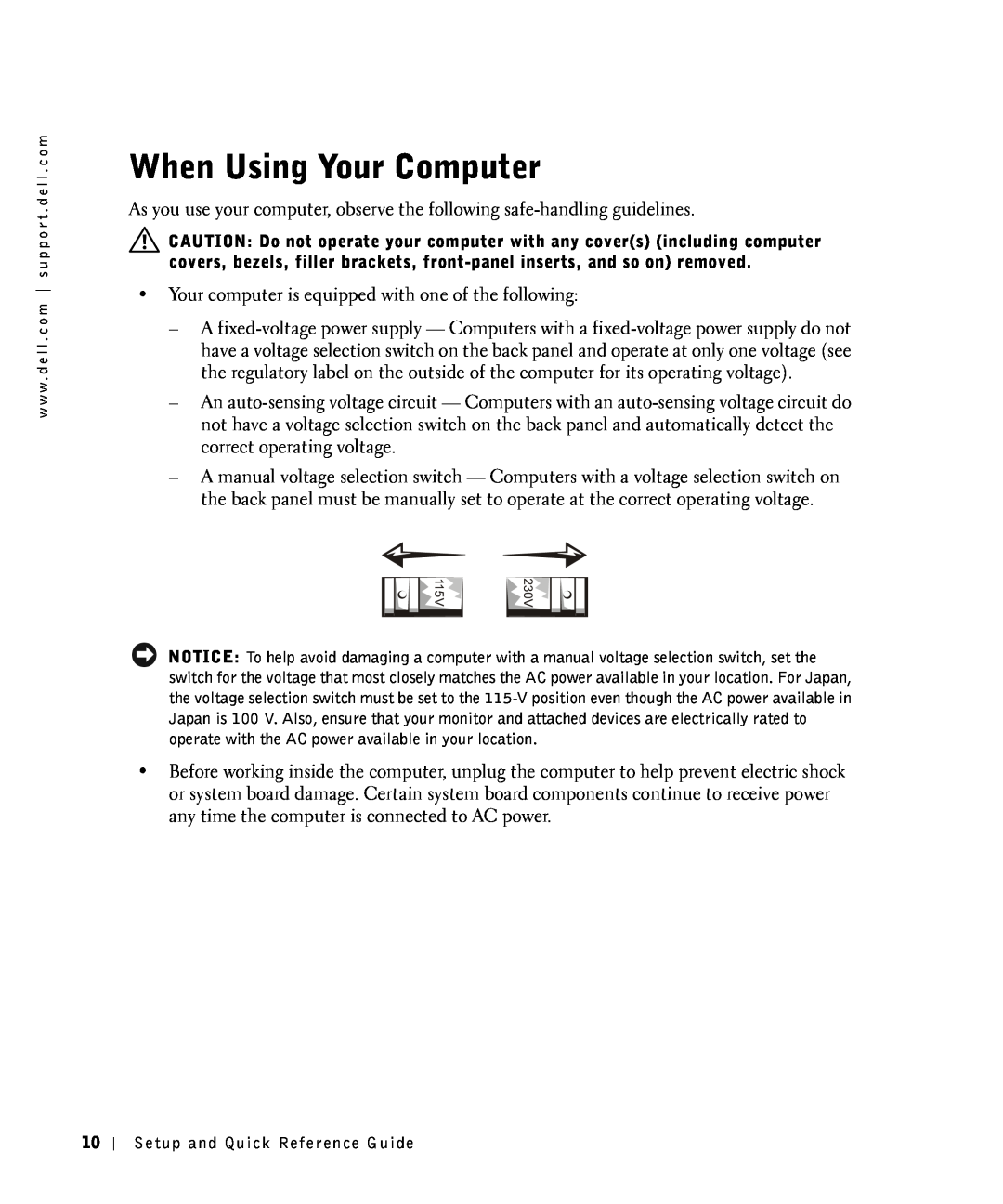 Dell 81FTK manual When Using Your Computer 