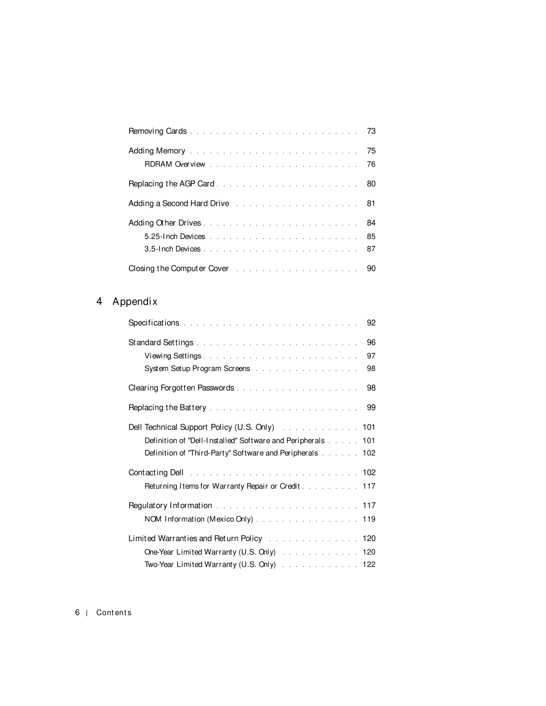 Dell 8200 manual Appendix 