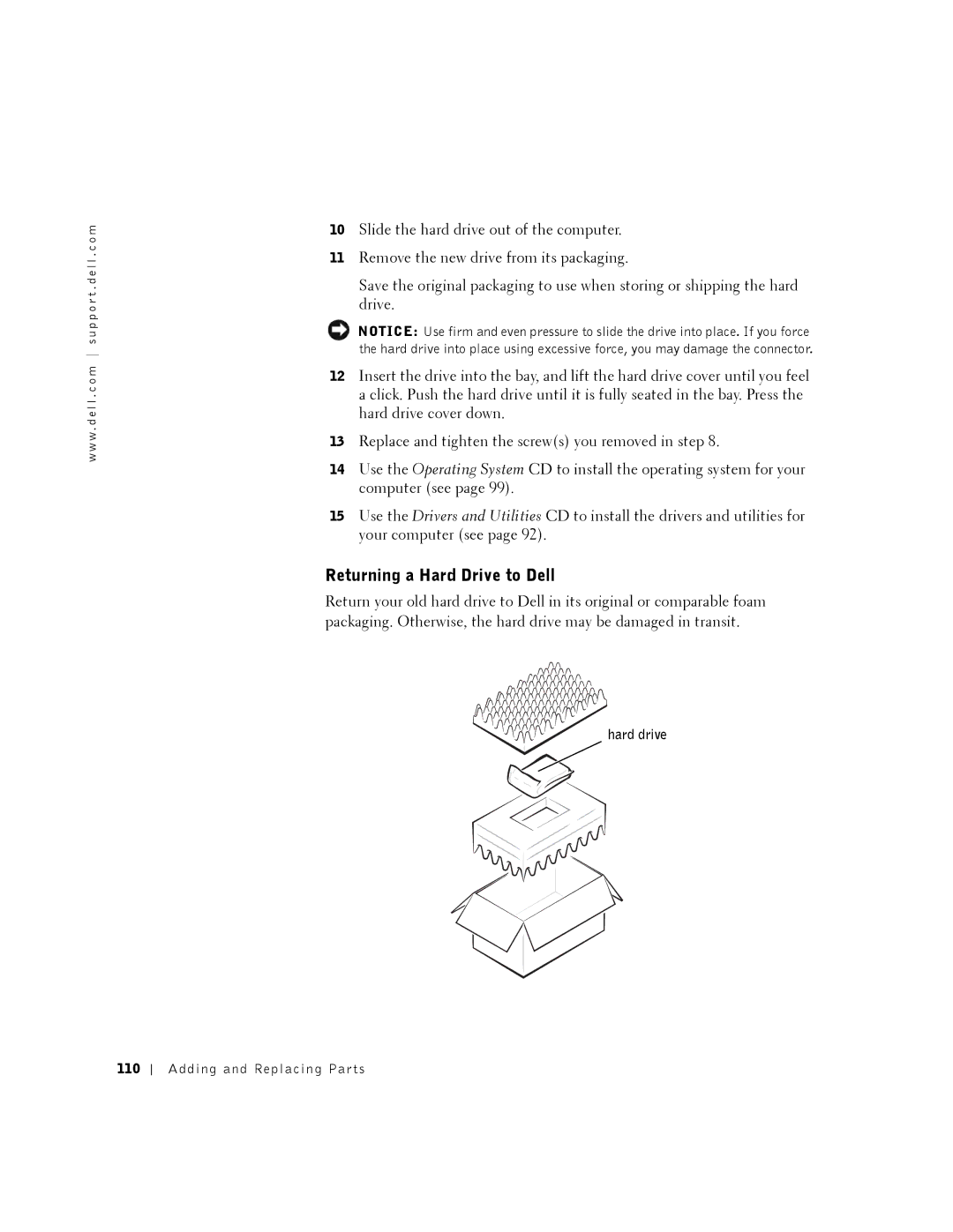 Dell 8200 owner manual Returning a Hard Drive to Dell, Adding and Replacing Parts 