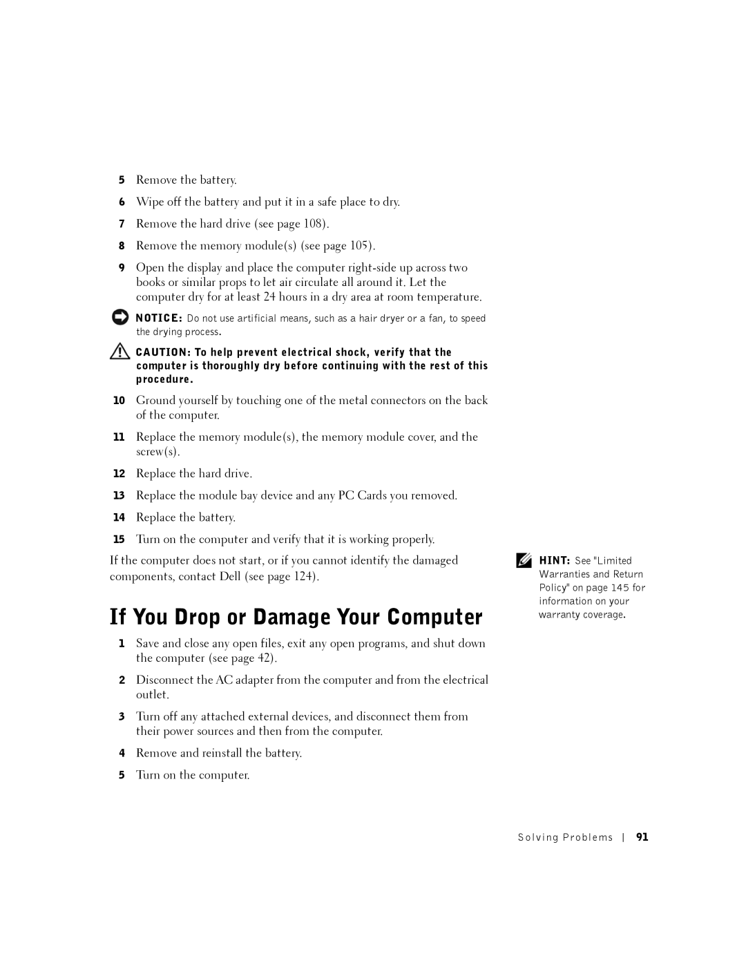 Dell 8200 owner manual If You Drop or Damage Your Computer 