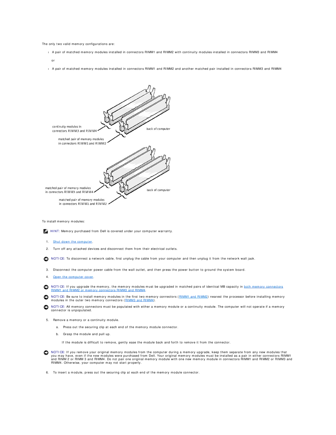 Dell 8200 technical specifications Shut down the computer 