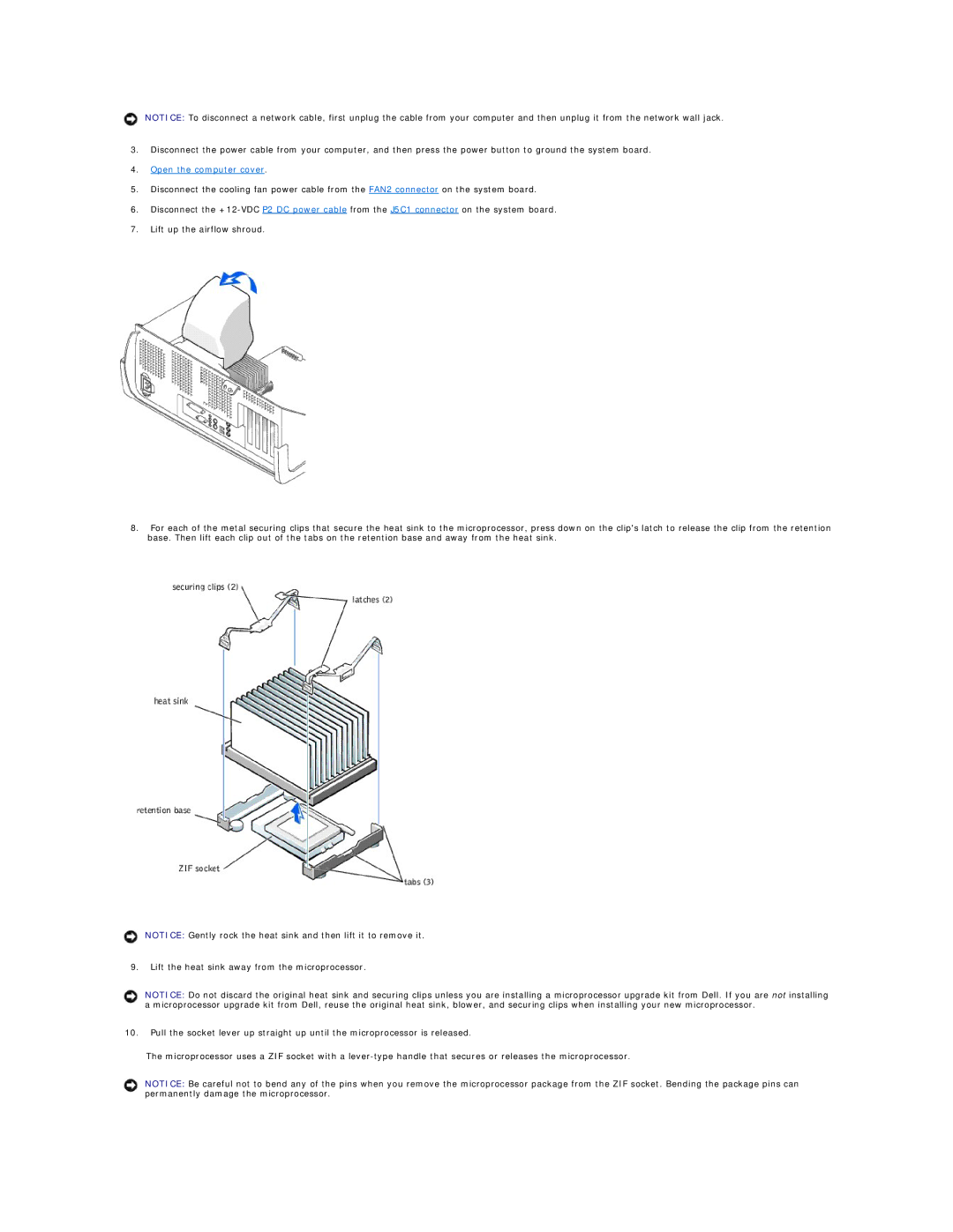 Dell 8200 technical specifications Open the computer cover 