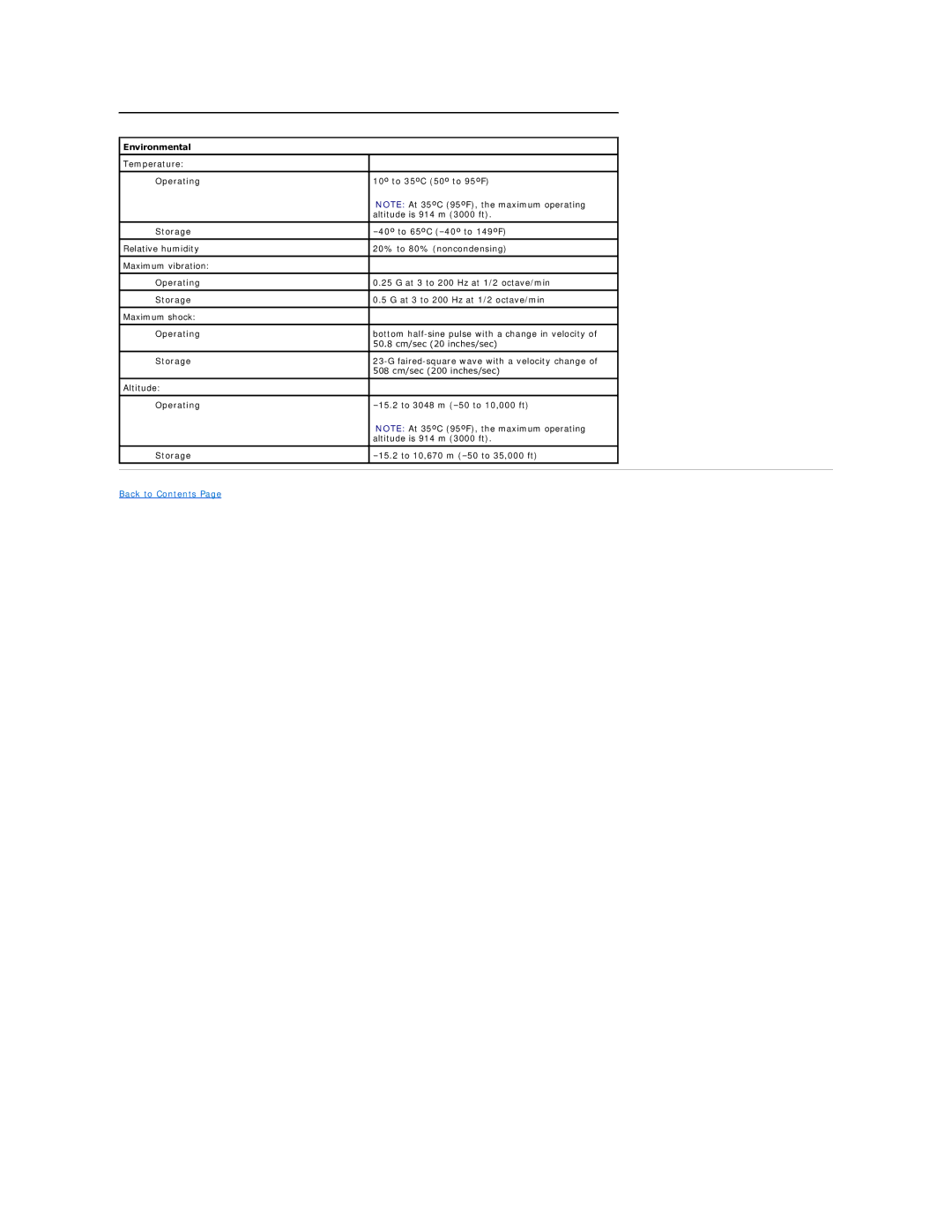 Dell 8300 technical specifications Environmental 