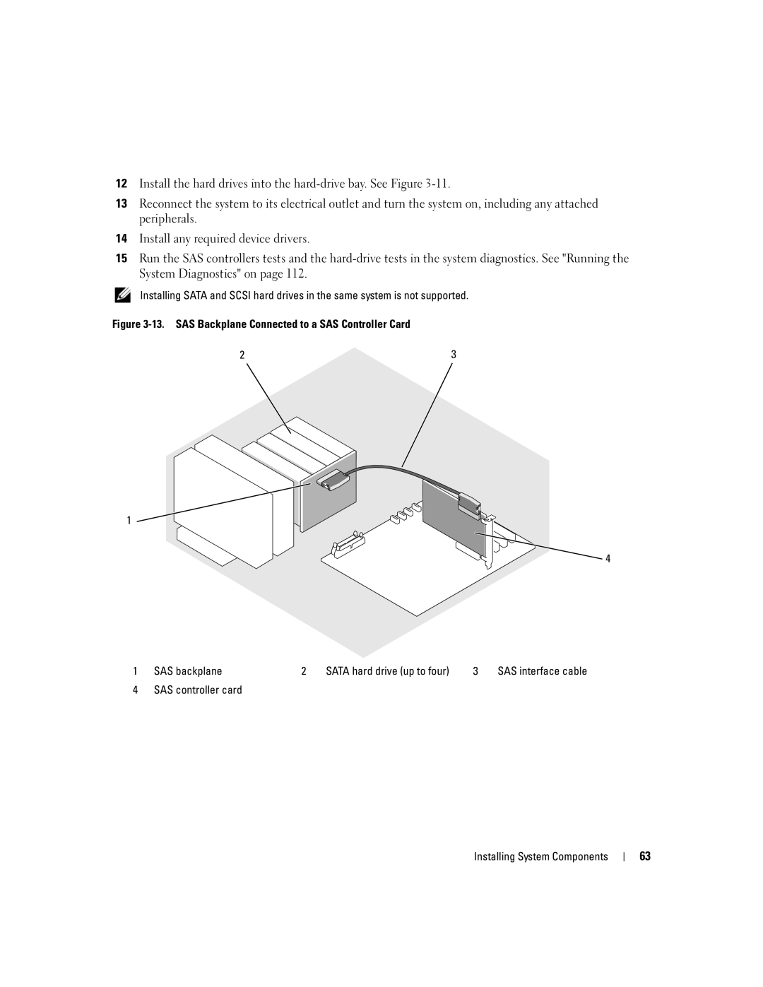 Dell 840 manual SAS controller card Installing System Components 