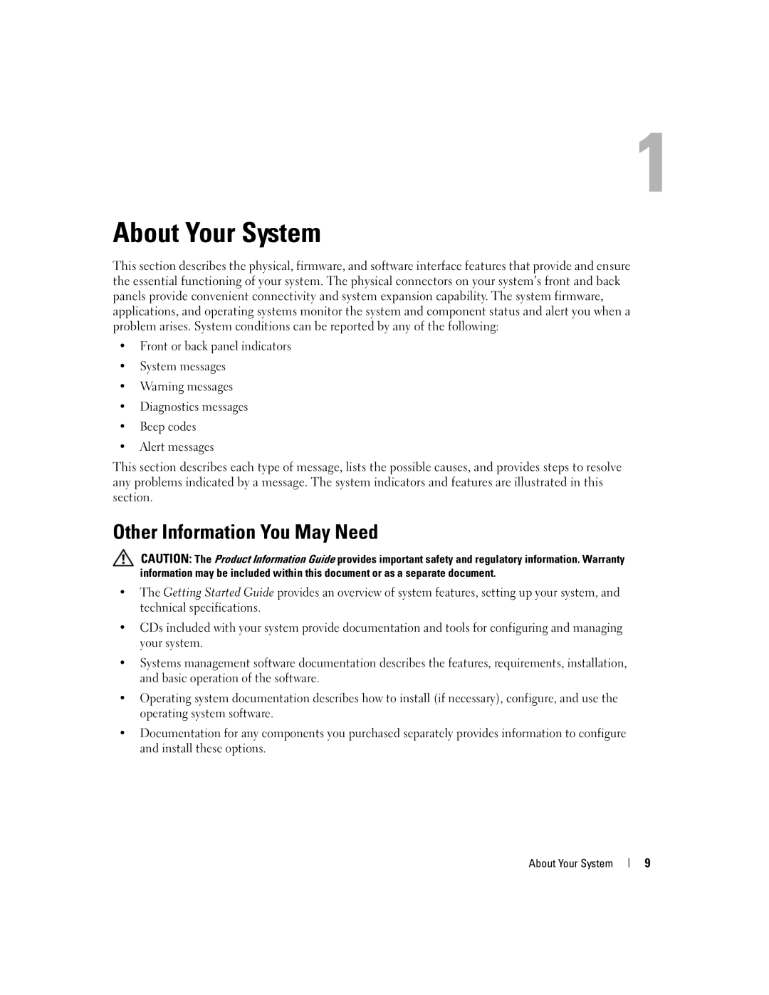 Dell 840 manual Other Information You May Need, About Your System 