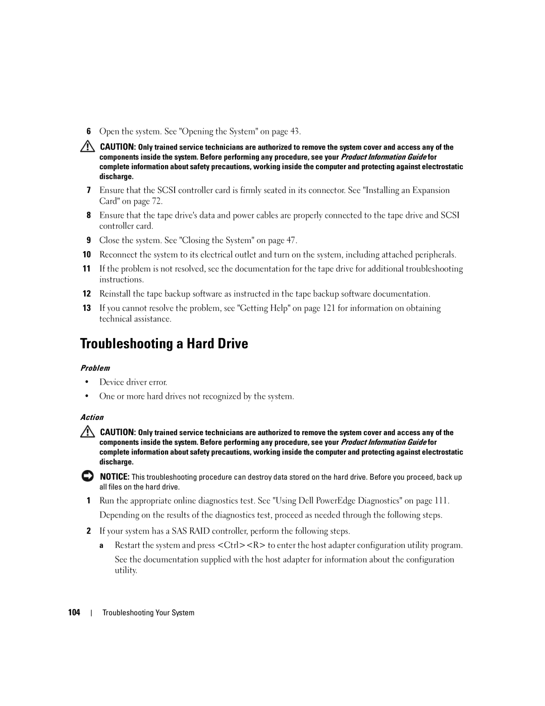 Dell 840 manual Troubleshooting a Hard Drive 