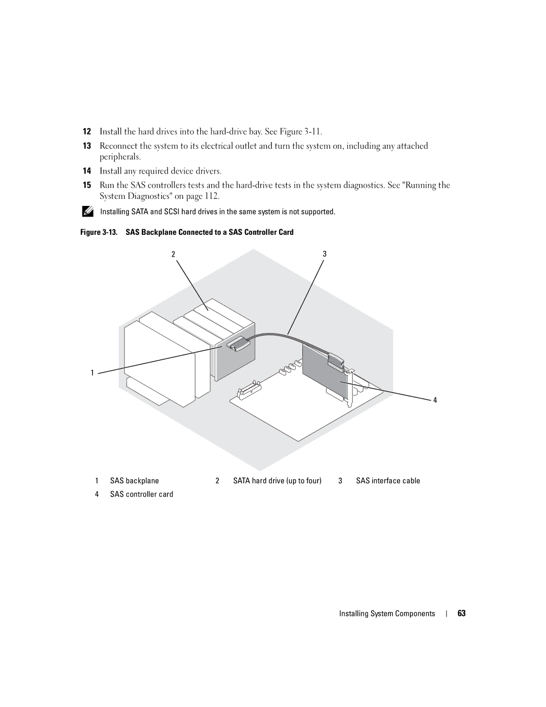 Dell 840 manual SAS controller card Installing System Components 