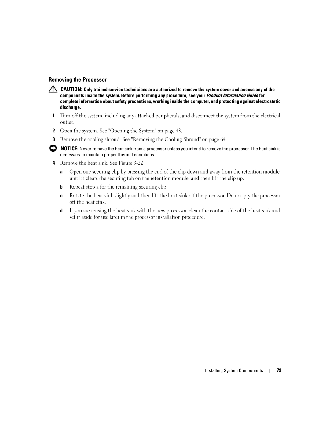 Dell 840 manual Removing the Processor 