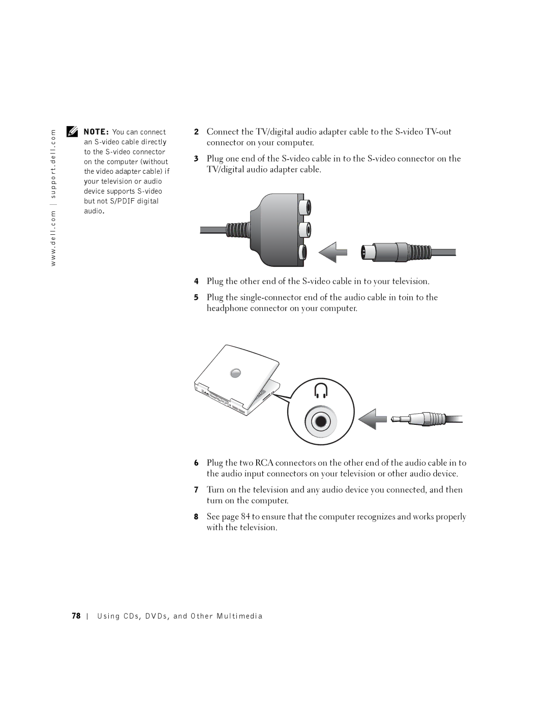 Dell 8500 manual Using CDs, DVDs, and Other Multimedia 