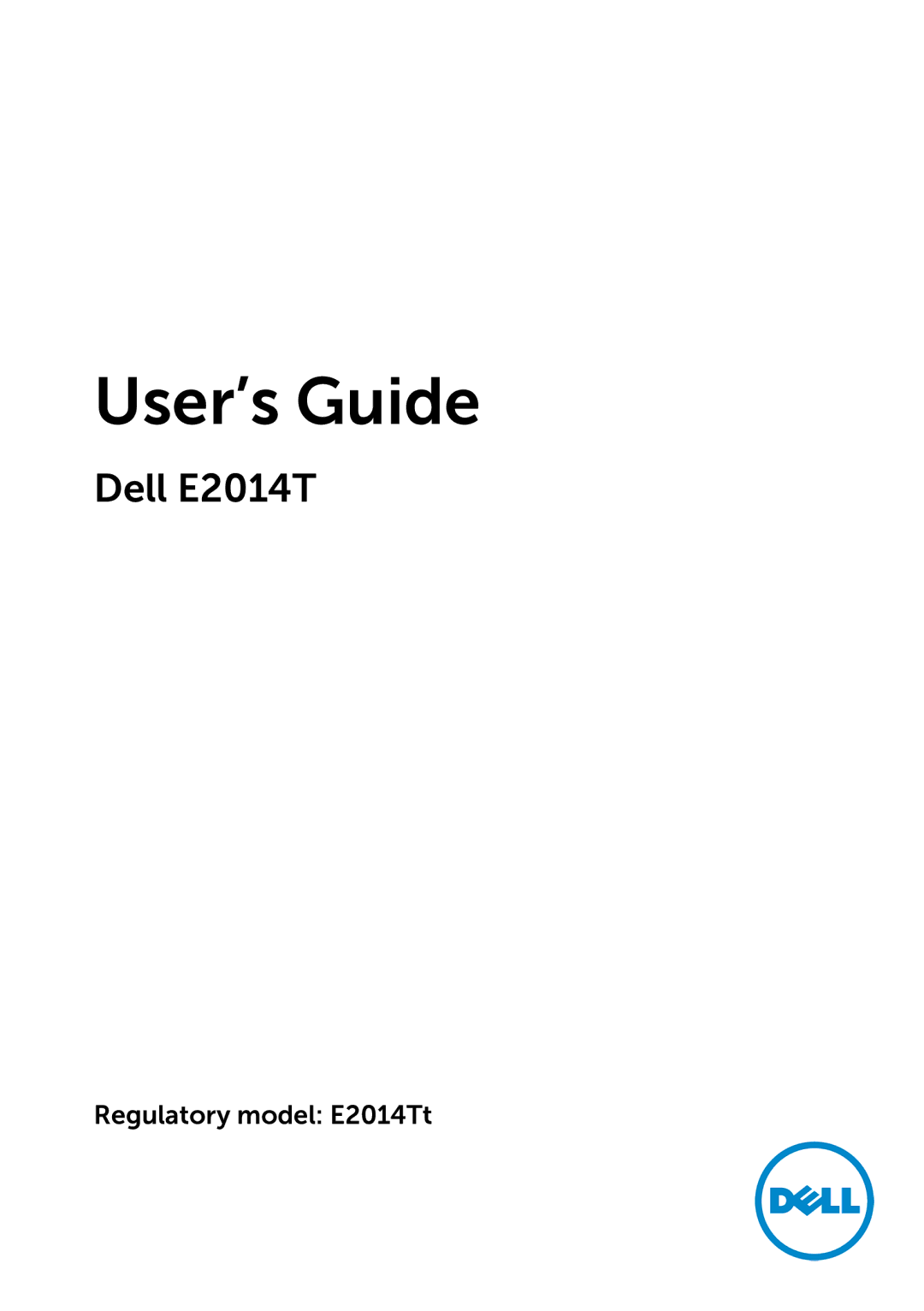 Dell 858-BBBE manual User’s Guide, Regulatory model E2014Tt 