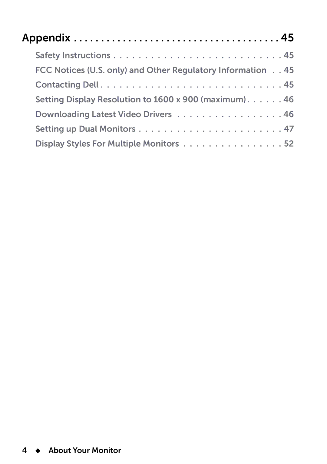 Dell 858-BBBE, E2014T manual Appendix,  About Your Monitor 