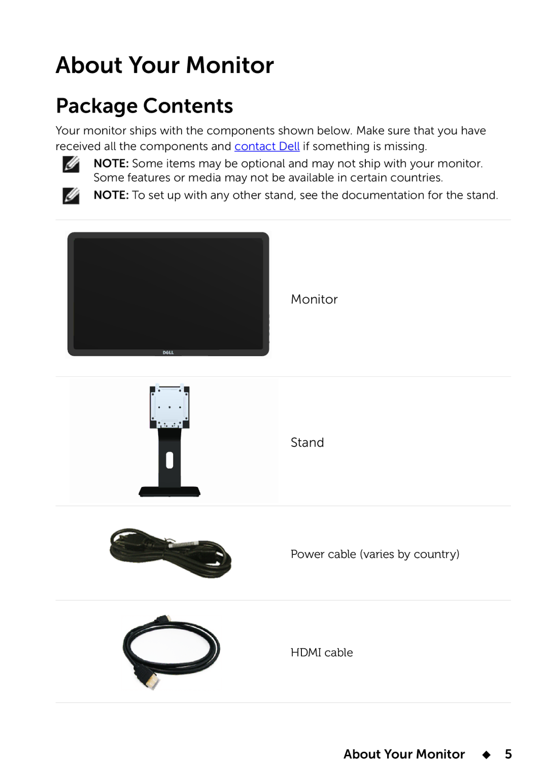 Dell E2014T, 858-BBBE manual About Your Monitor 