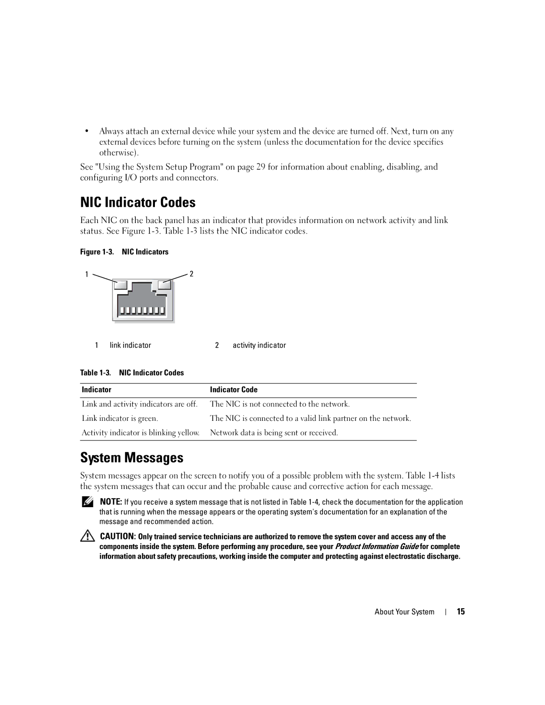 Dell 860 owner manual System Messages, Activity indicator 