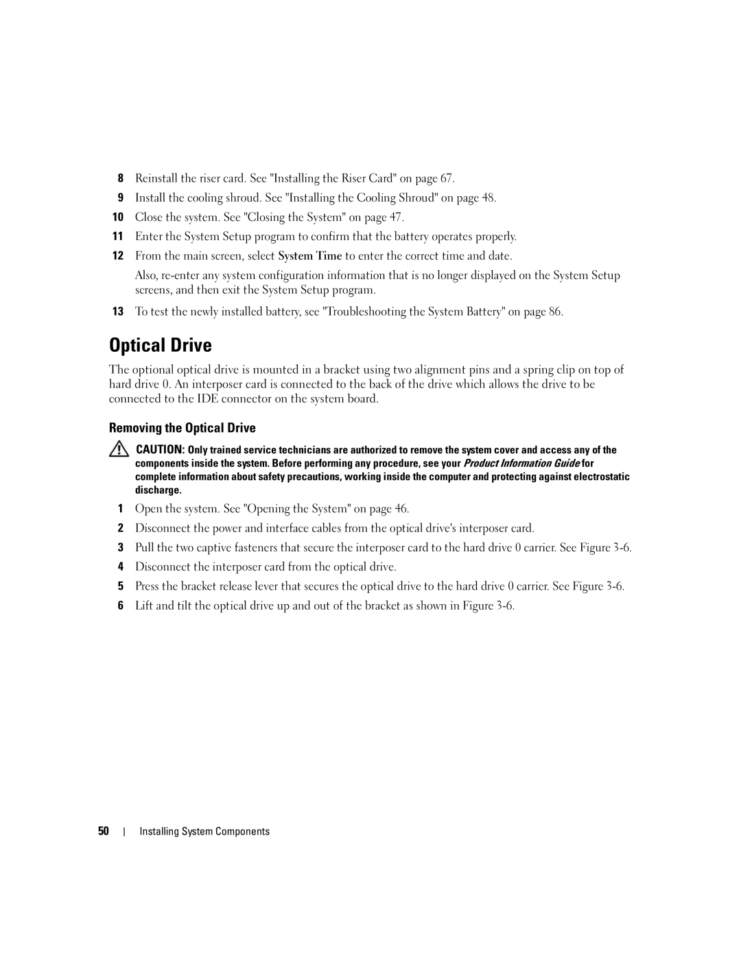 Dell 860 owner manual Removing the Optical Drive 