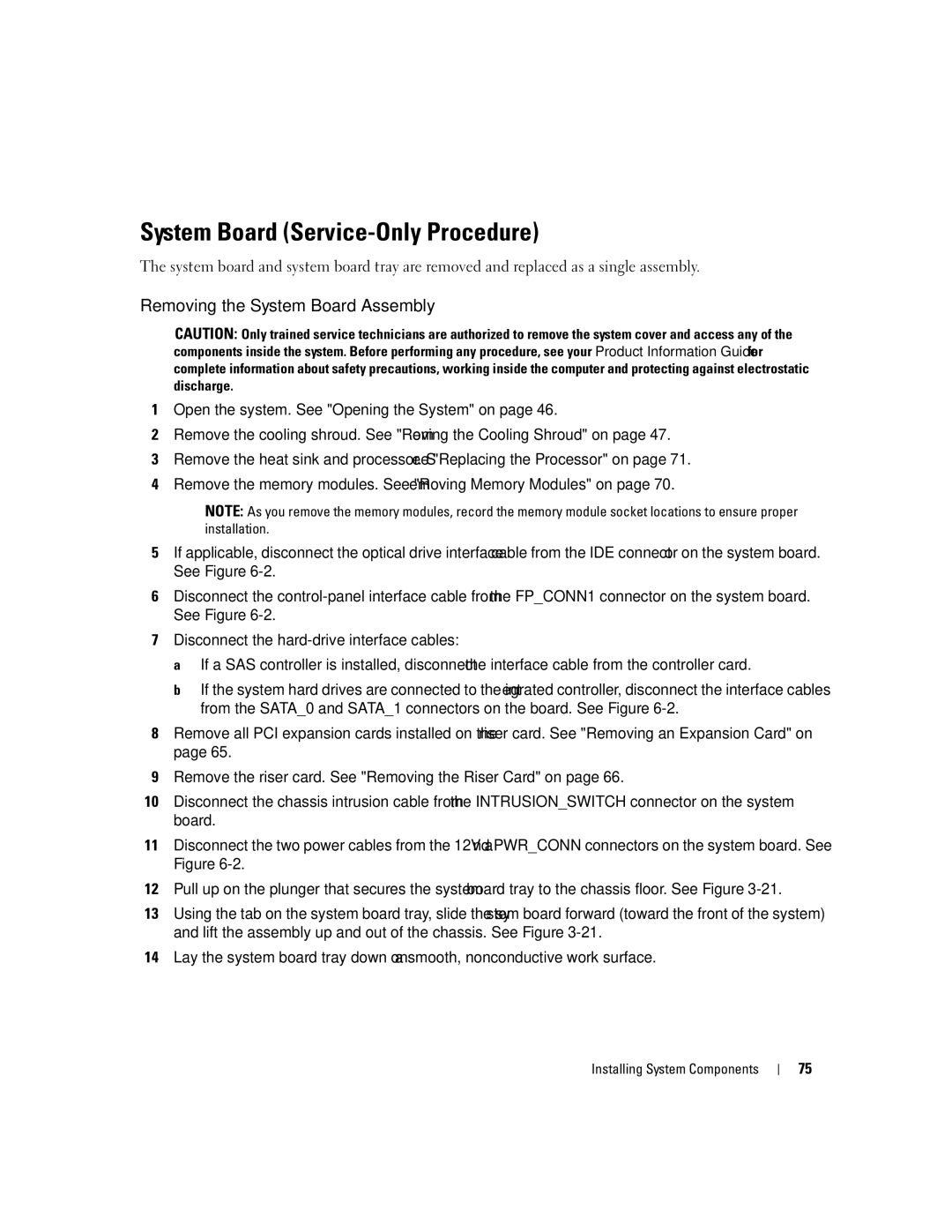 Dell 860 owner manual System Board Service-Only Procedure, Removing the System Board Assembly 