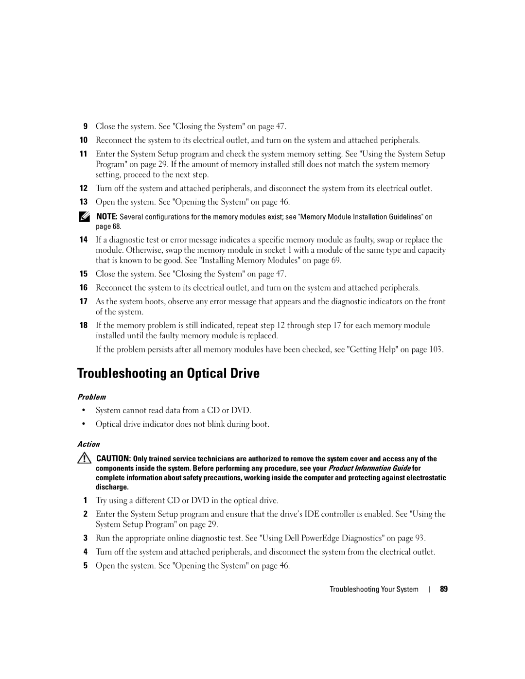 Dell 860 owner manual Troubleshooting an Optical Drive 