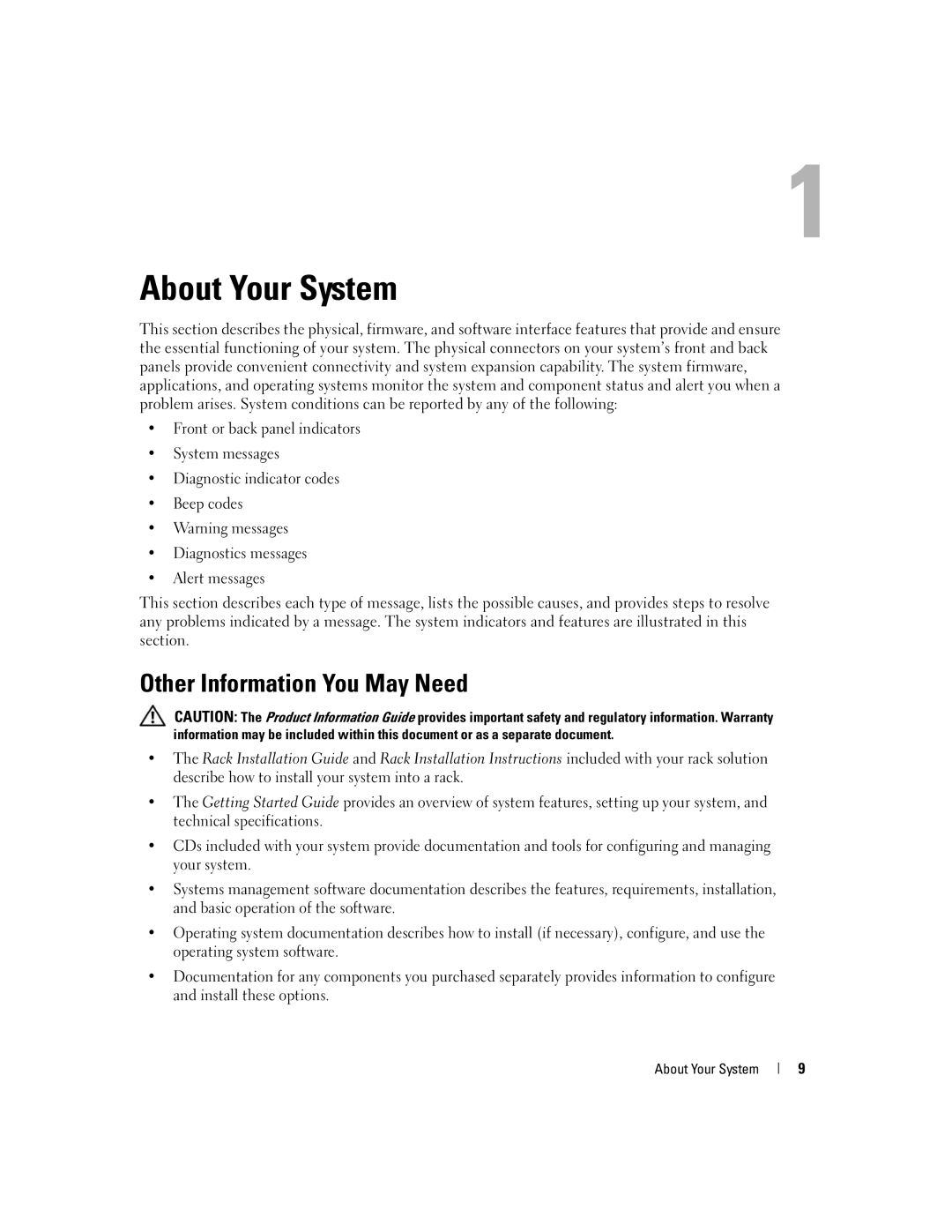 Dell 860 owner manual Other Information You May Need, About Your System 