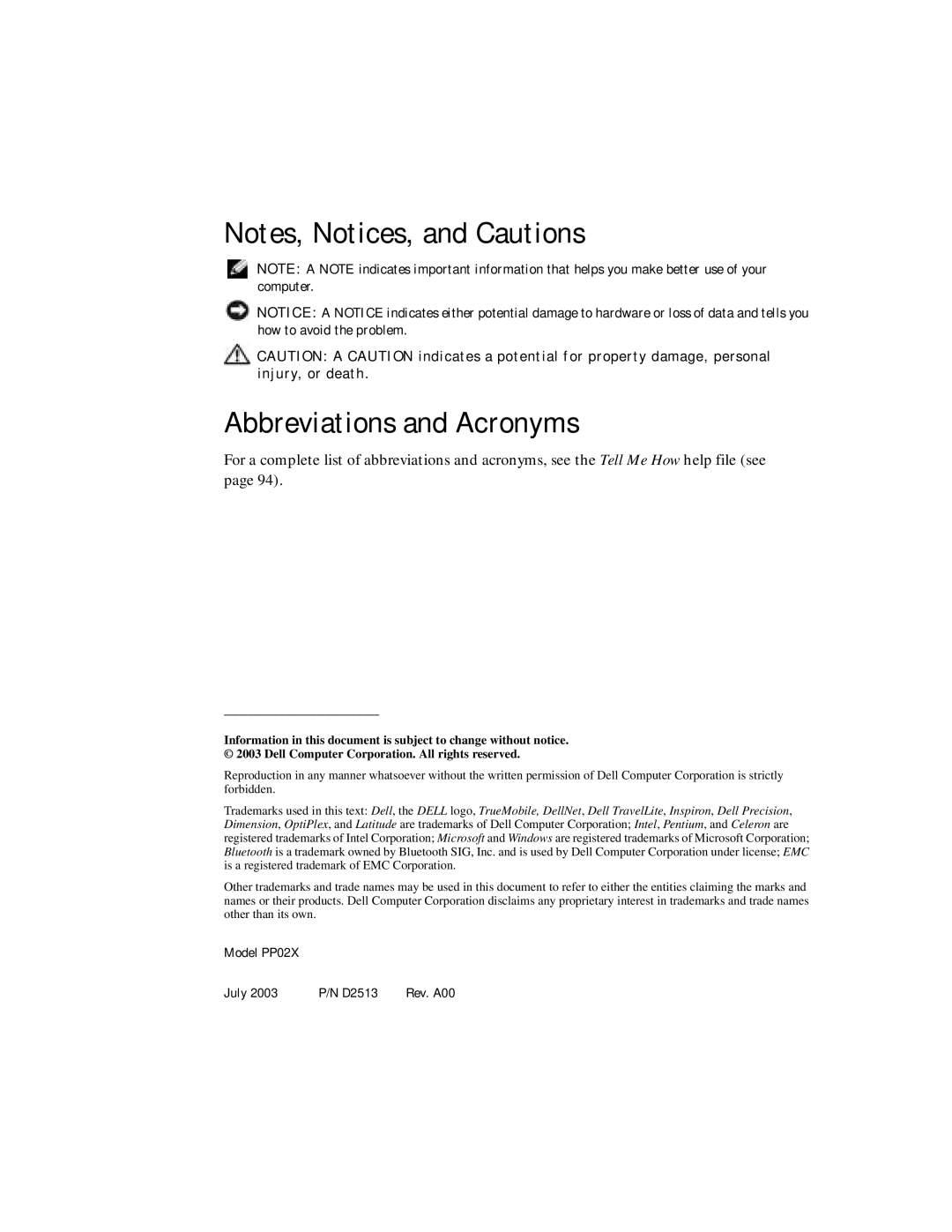 Dell 8600 manual Abbreviations and Acronyms 