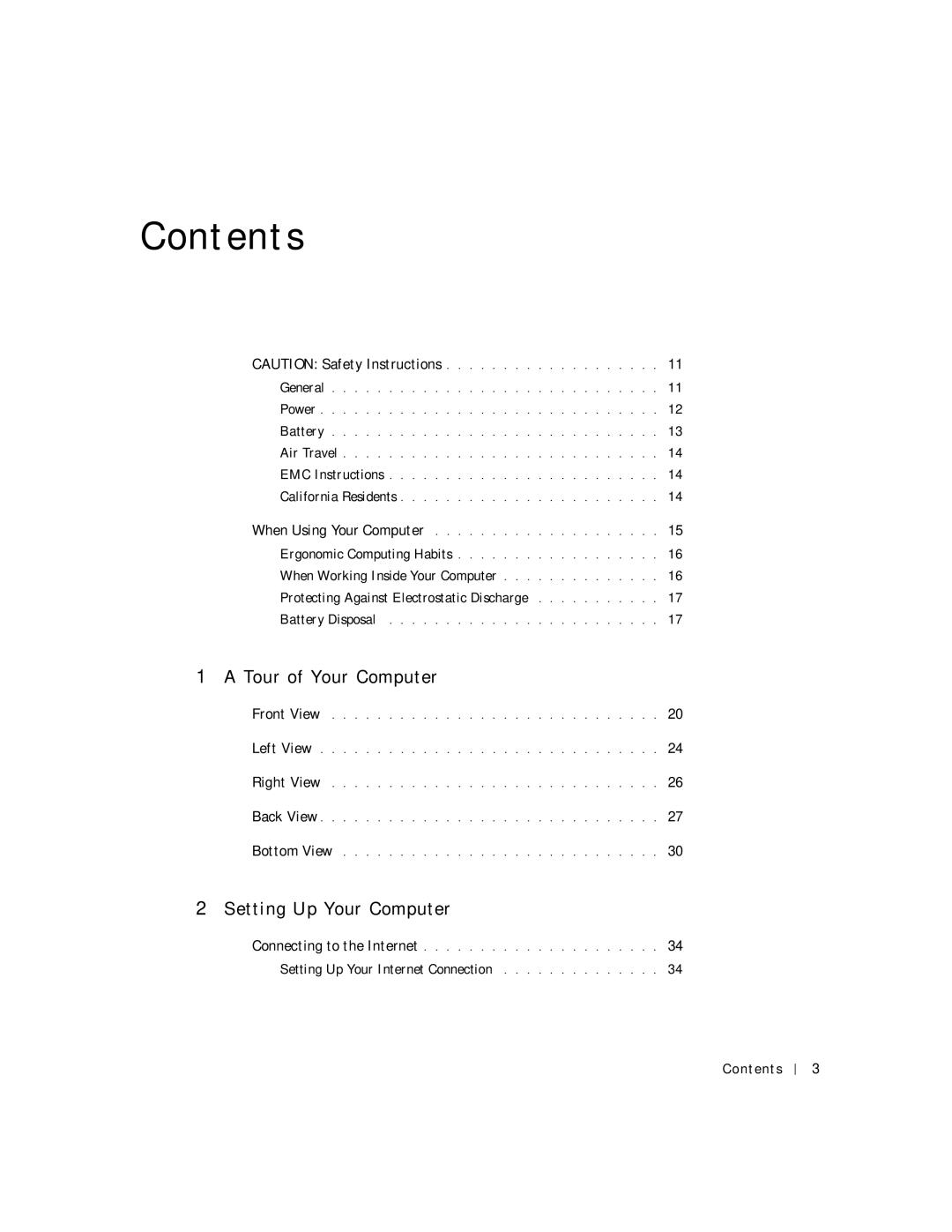 Dell 8600 manual Contents 