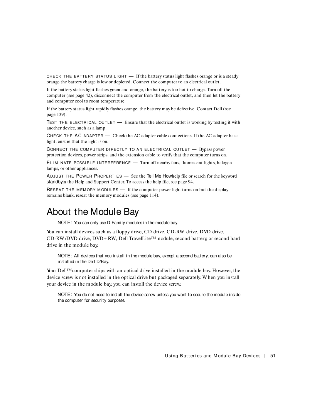 Dell 8600 manual About the Module Bay 