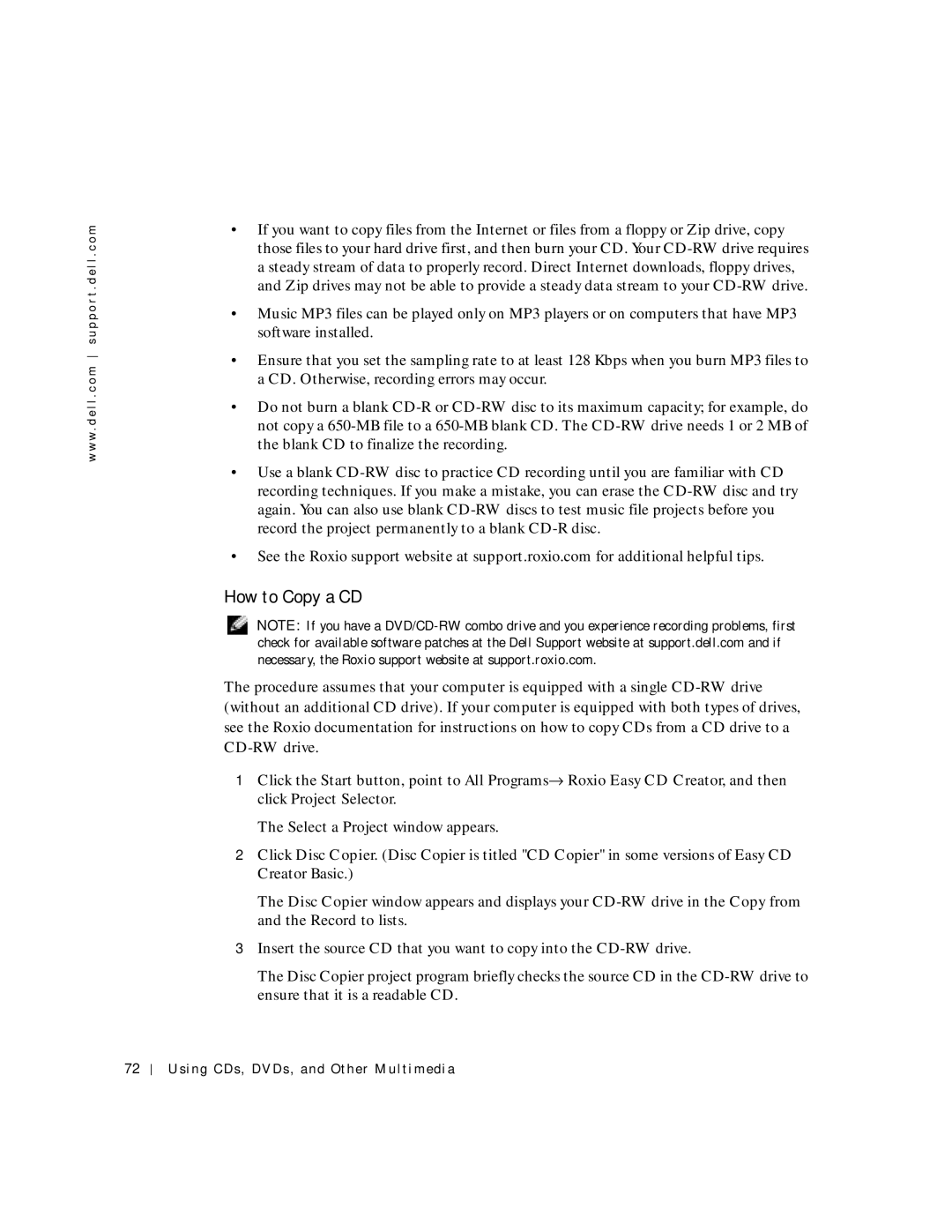 Dell 8600 manual How to Copy a CD 