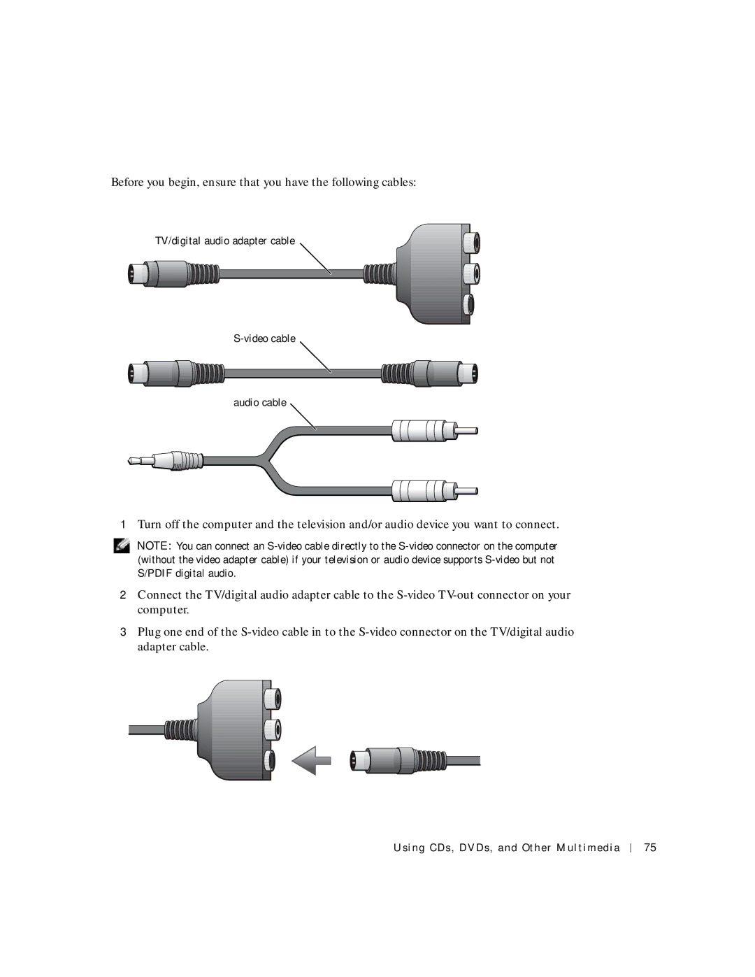 Dell 8600 manual Before you begin, ensure that you have the following cables 