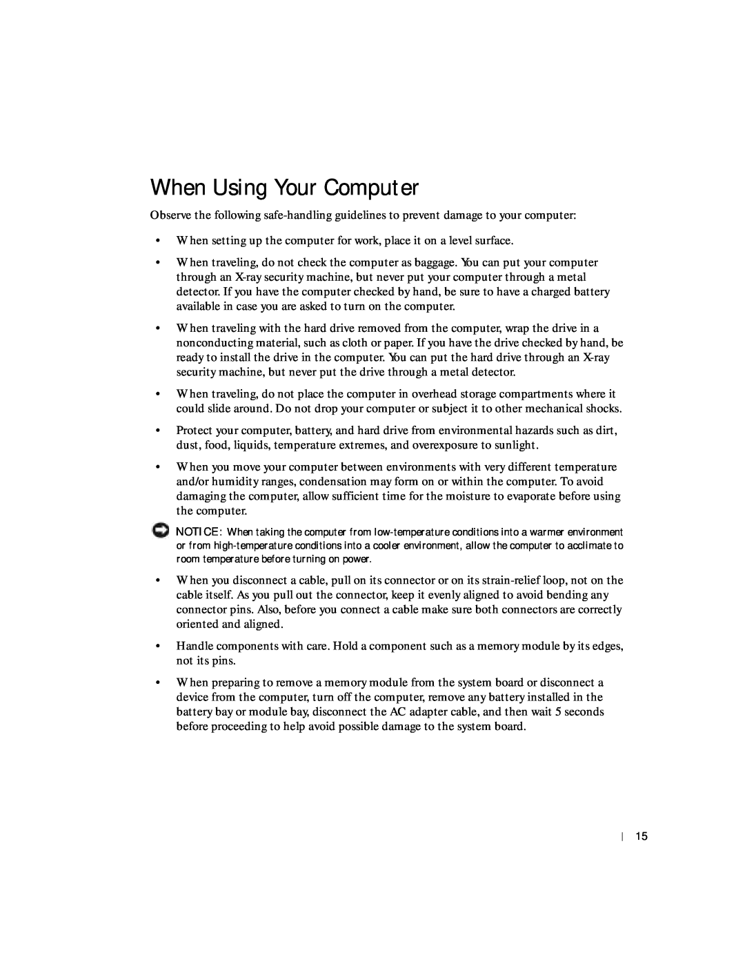 Dell 8600 manual When Using Your Computer 