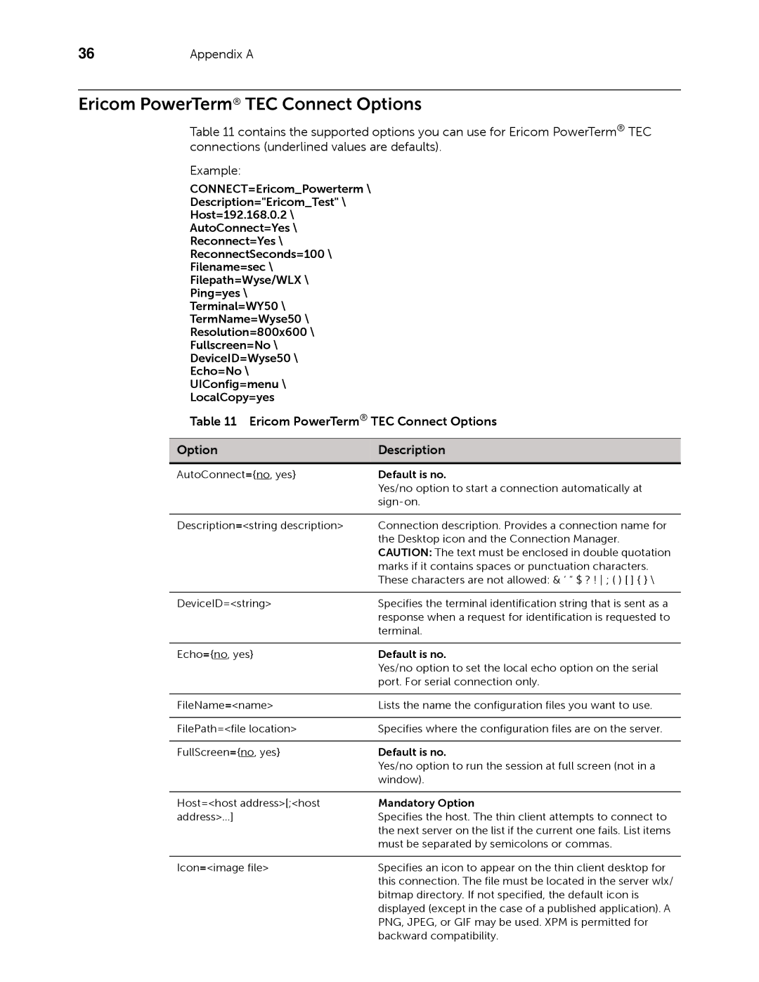 Dell 883933-11 Rev. E manual Ericom PowerTerm TEC Connect Options 