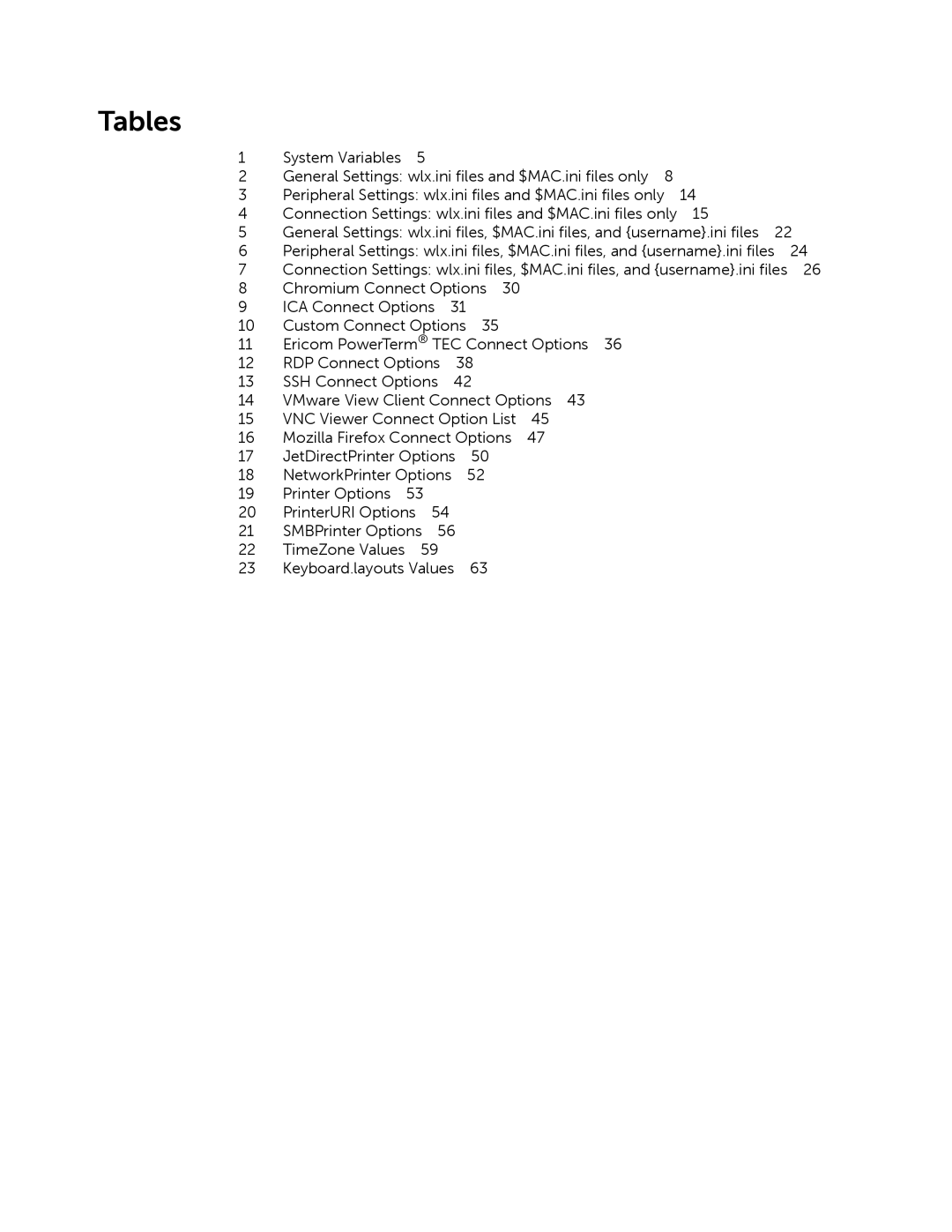 Dell 883933-11 Rev. E manual Tables 