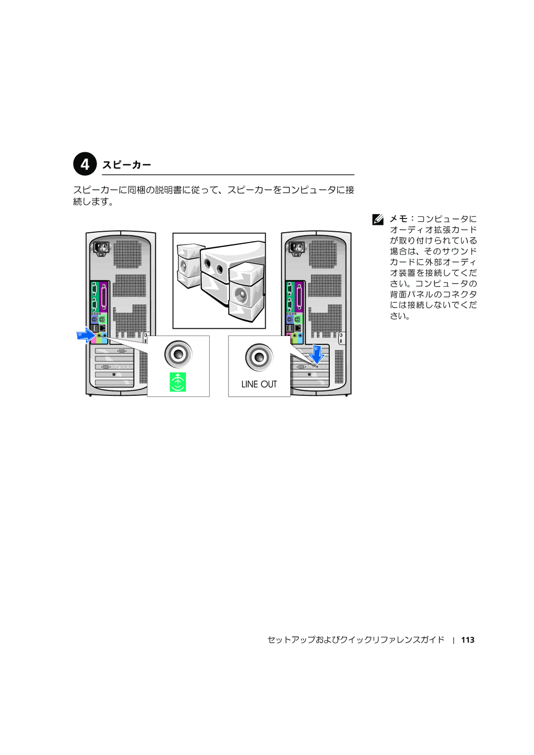 Dell 8F764 manual スピーカー, 113 