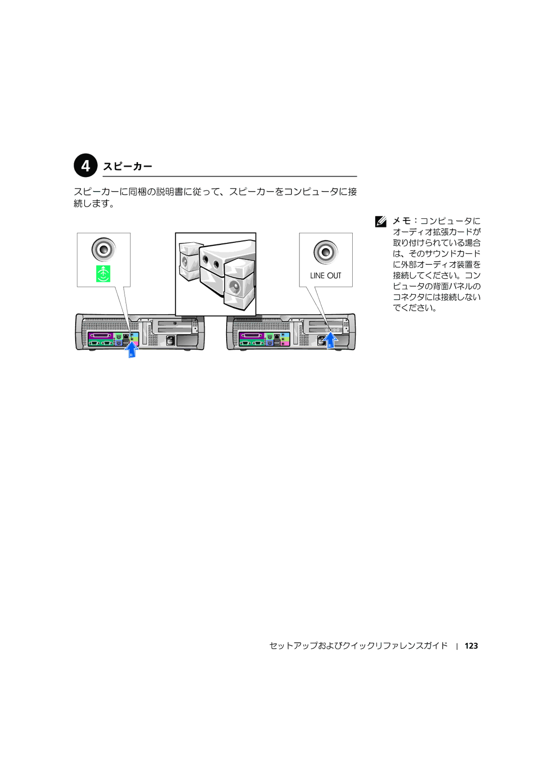 Dell 8F764 manual スピーカー, 123 