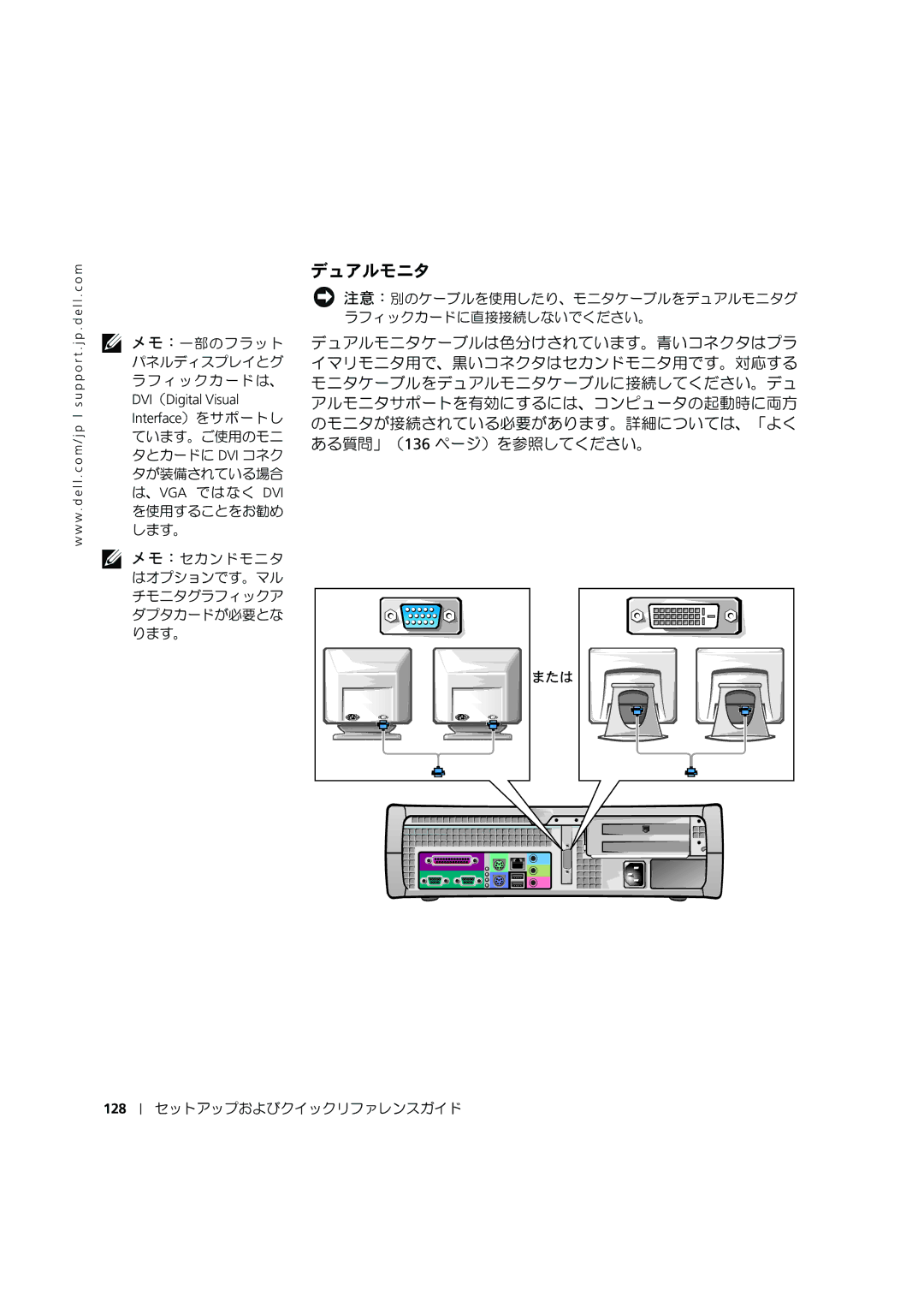 Dell 8F764 manual デュアルモニタ, 128 