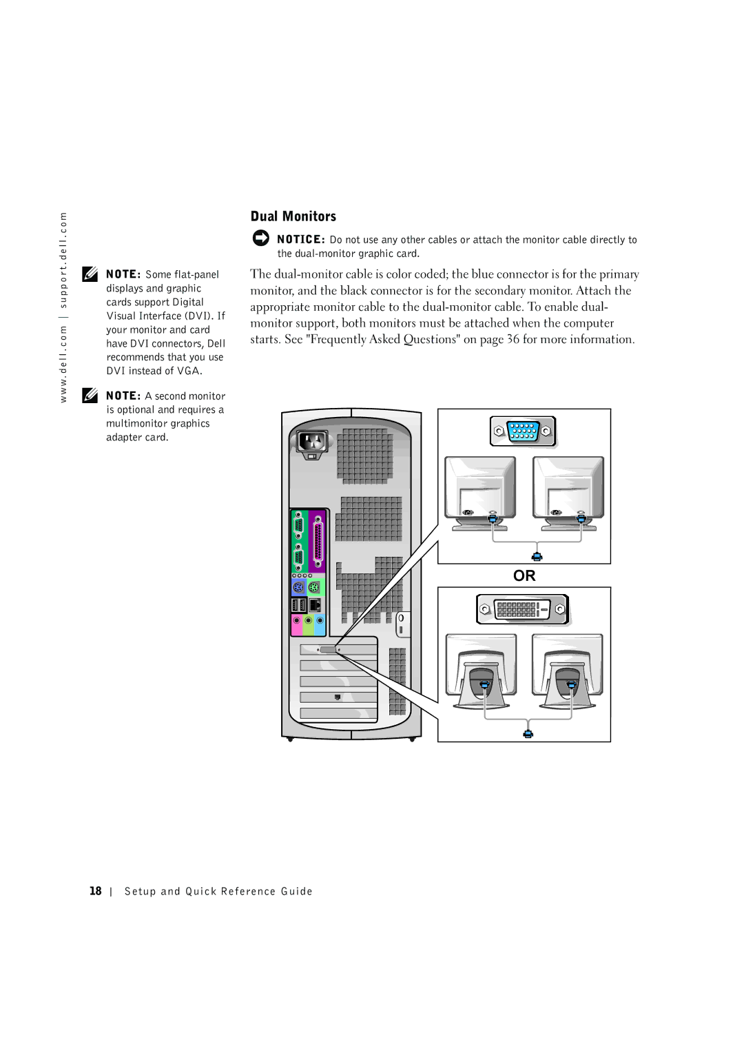 Dell 8F764 manual Dual Monitors 