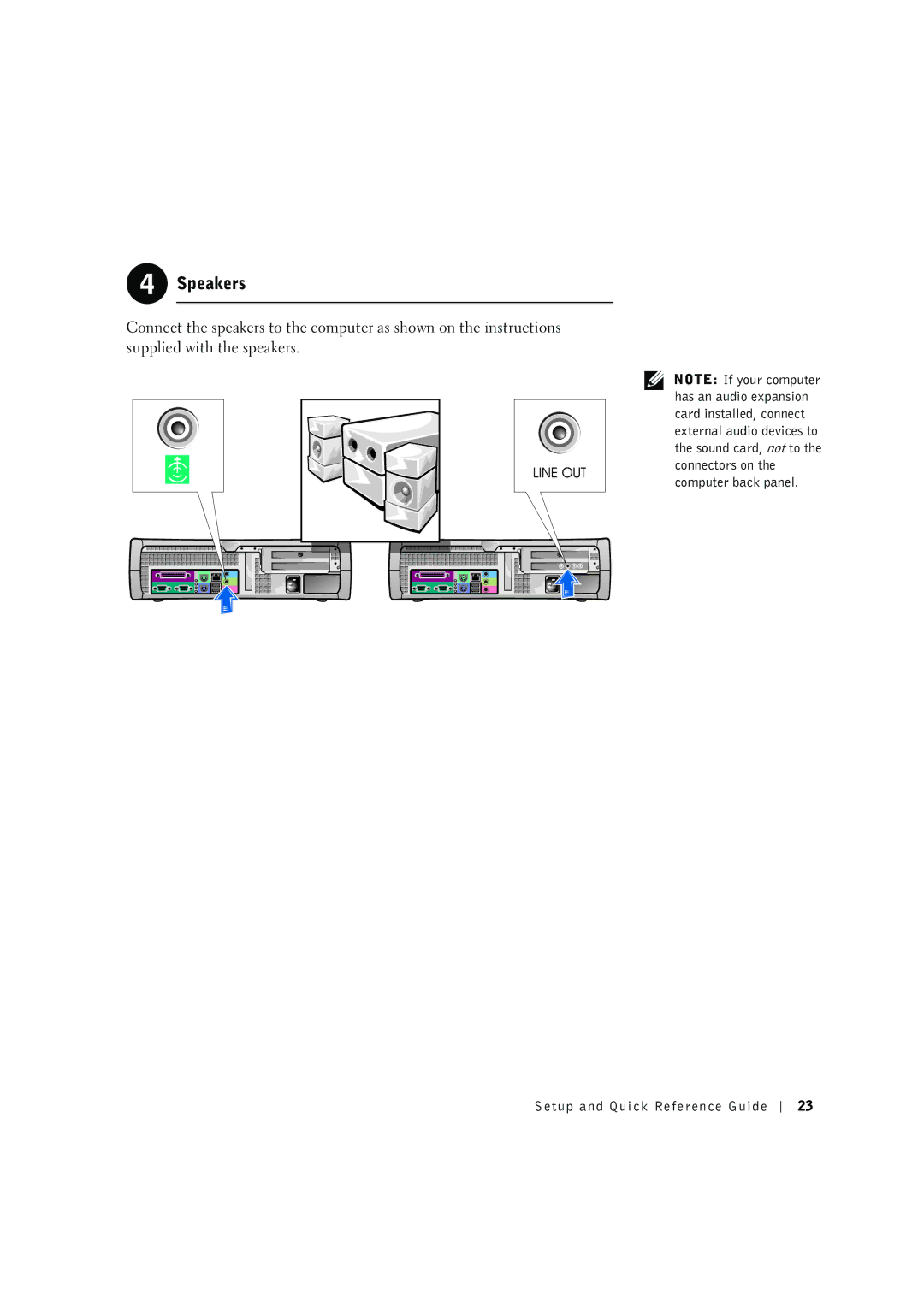 Dell 8F764 manual Speakers 