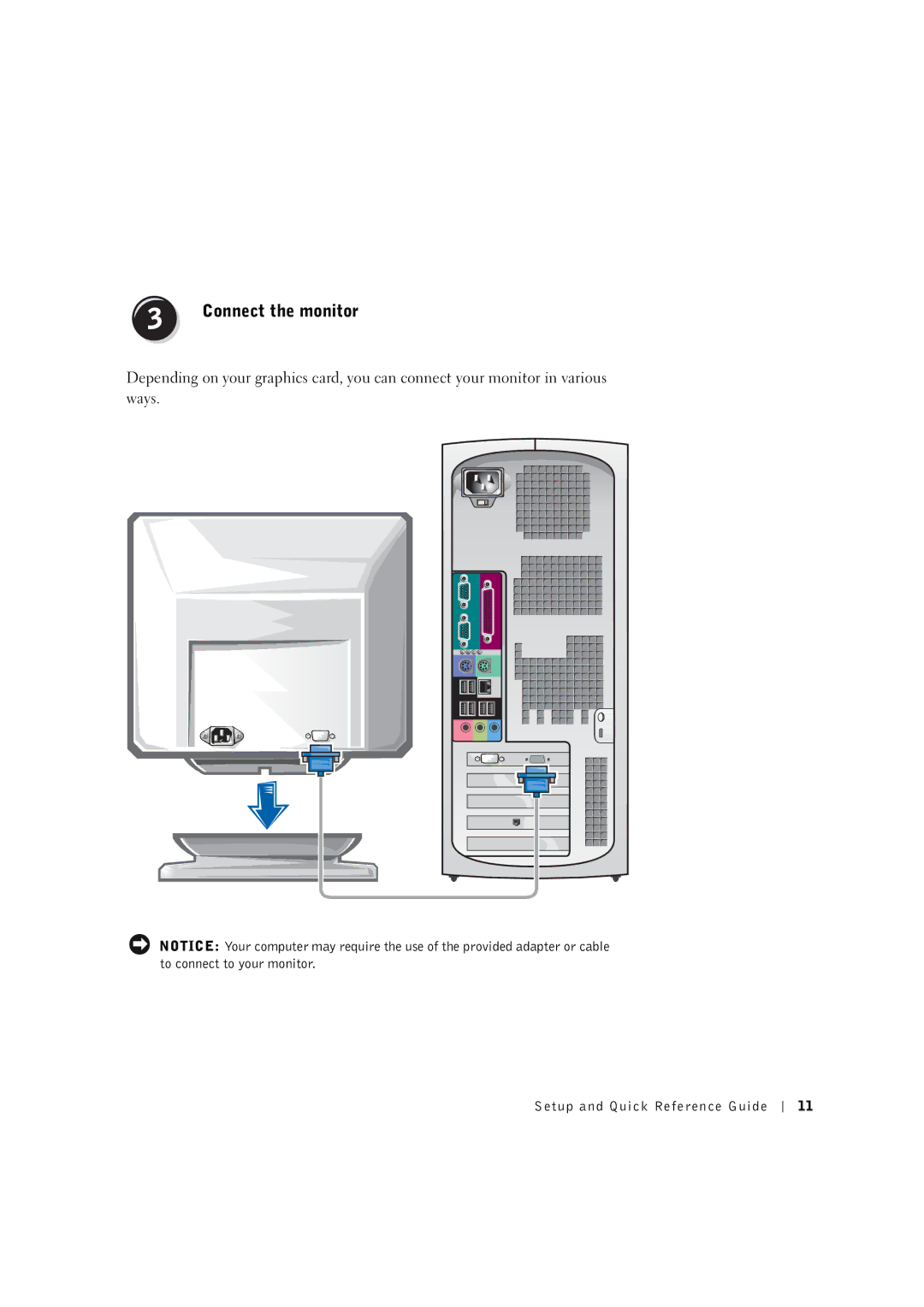 Dell 8T146 manual Connect the monitor 