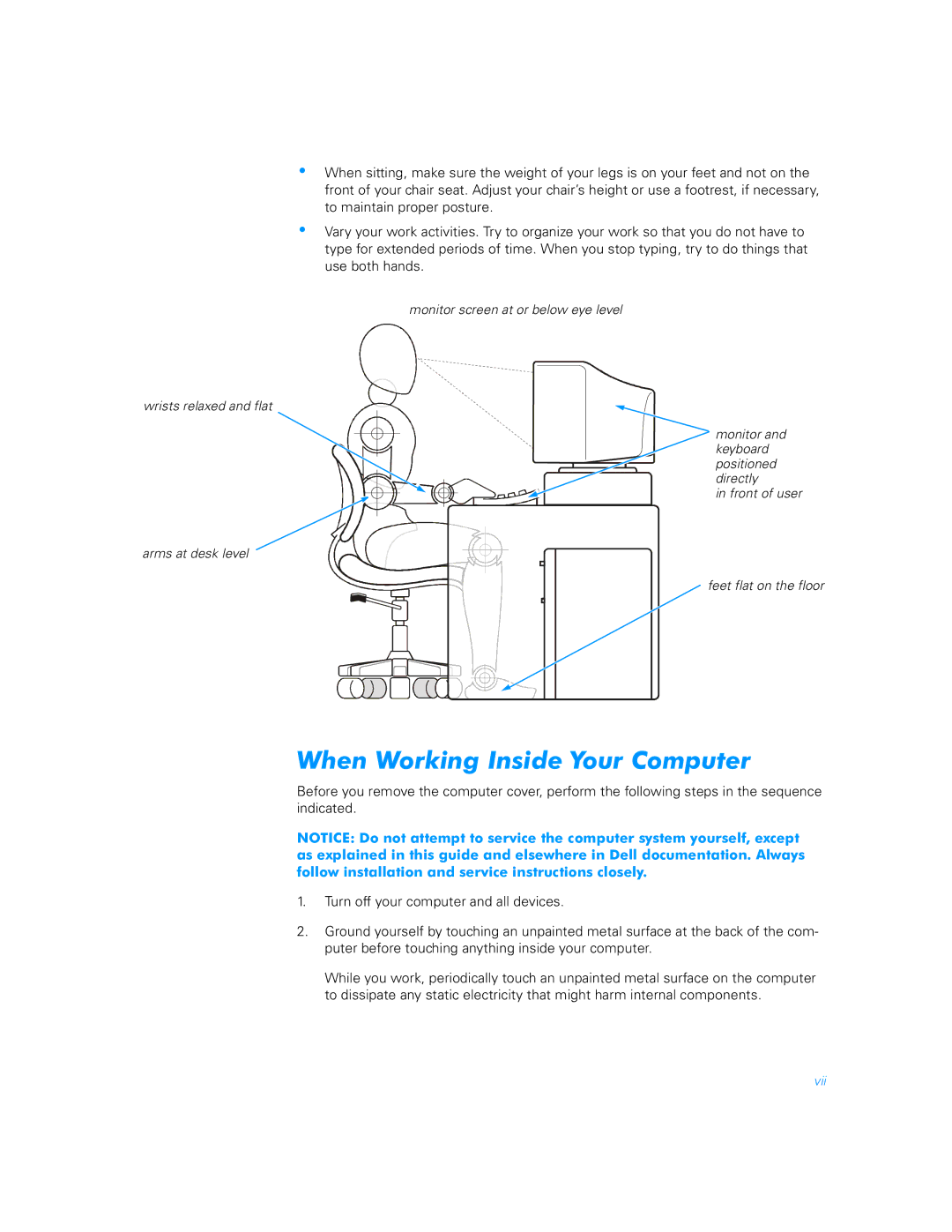 Dell 900 manual When Working Inside Your Computer 