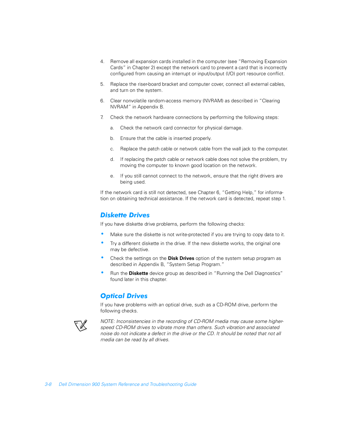 Dell 900 manual Diskette Drives, Optical Drives 