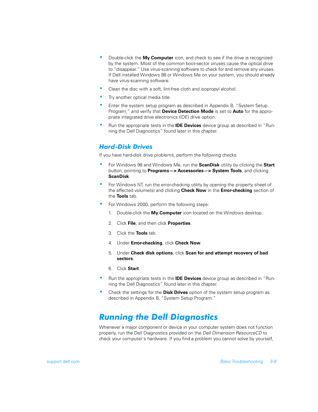 Dell 900 manual Basic Troubleshooting 